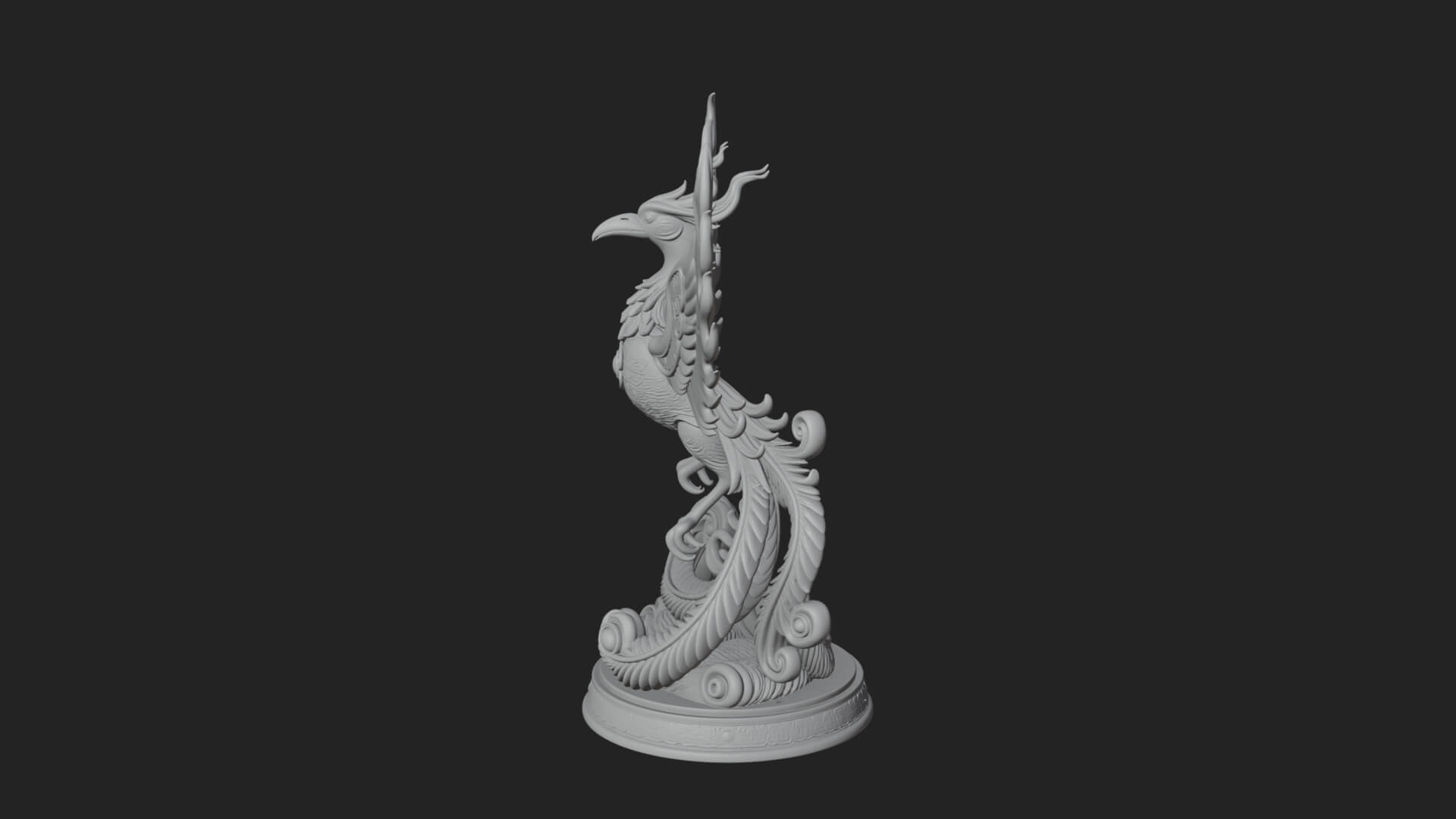 Rising Phoenix Bird Statue Design 6 3D Print Model 3D Model