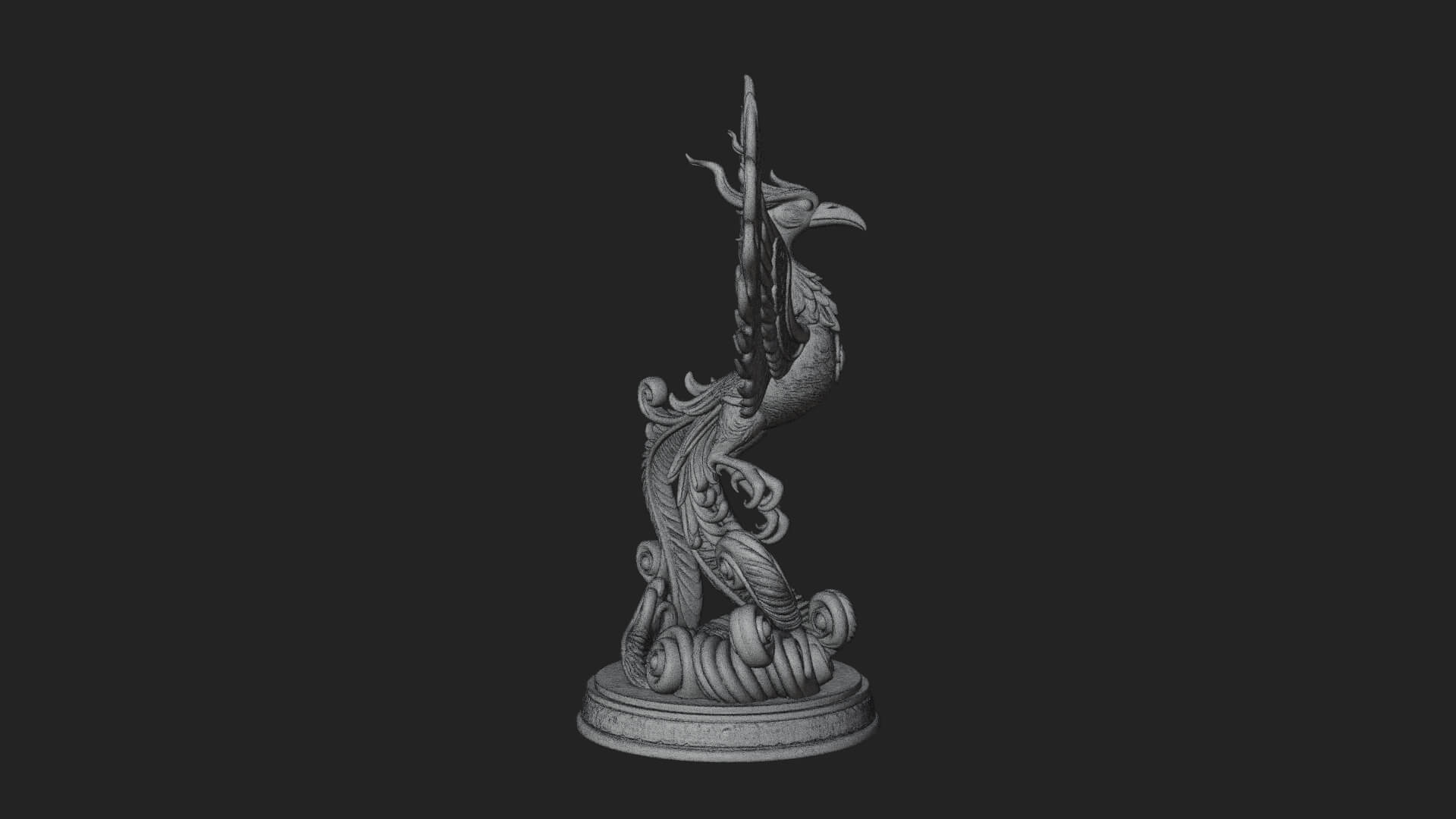 Rising Phoenix Bird Statue Design 6 3D Print Model 3D Model
