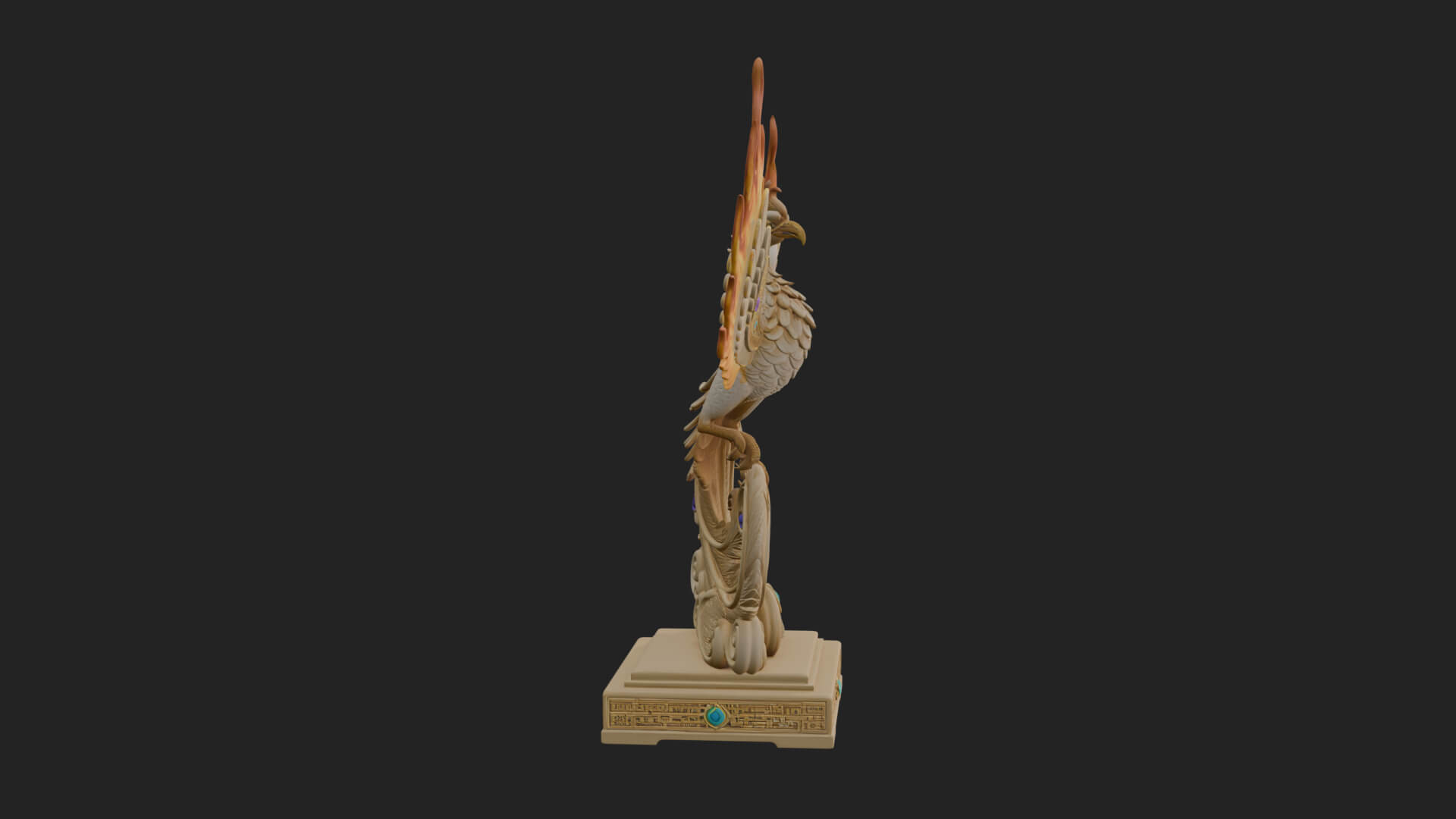 Rising Phoenix Bird Statue Design 7 3D Print Model 3D Model