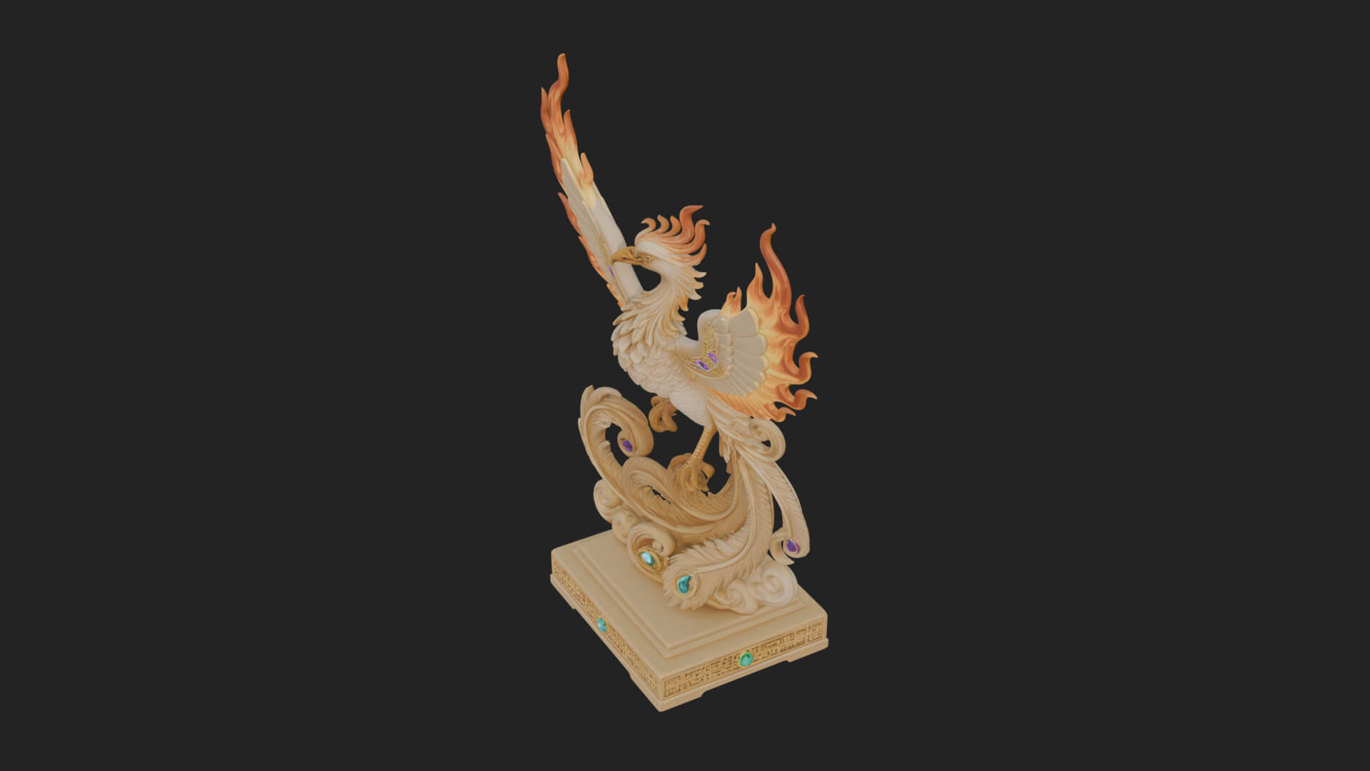 Rising Phoenix Bird Statue Design 7 3D Print Model 3D Model