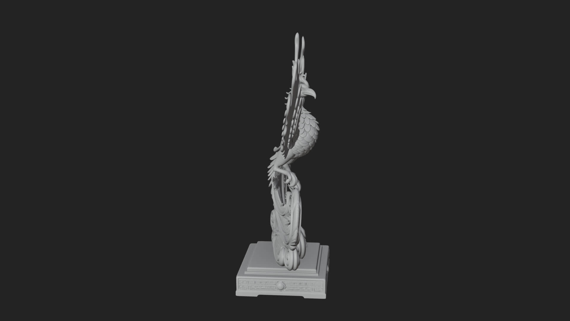 Rising Phoenix Bird Statue Design 7 3D Print Model 3D Model