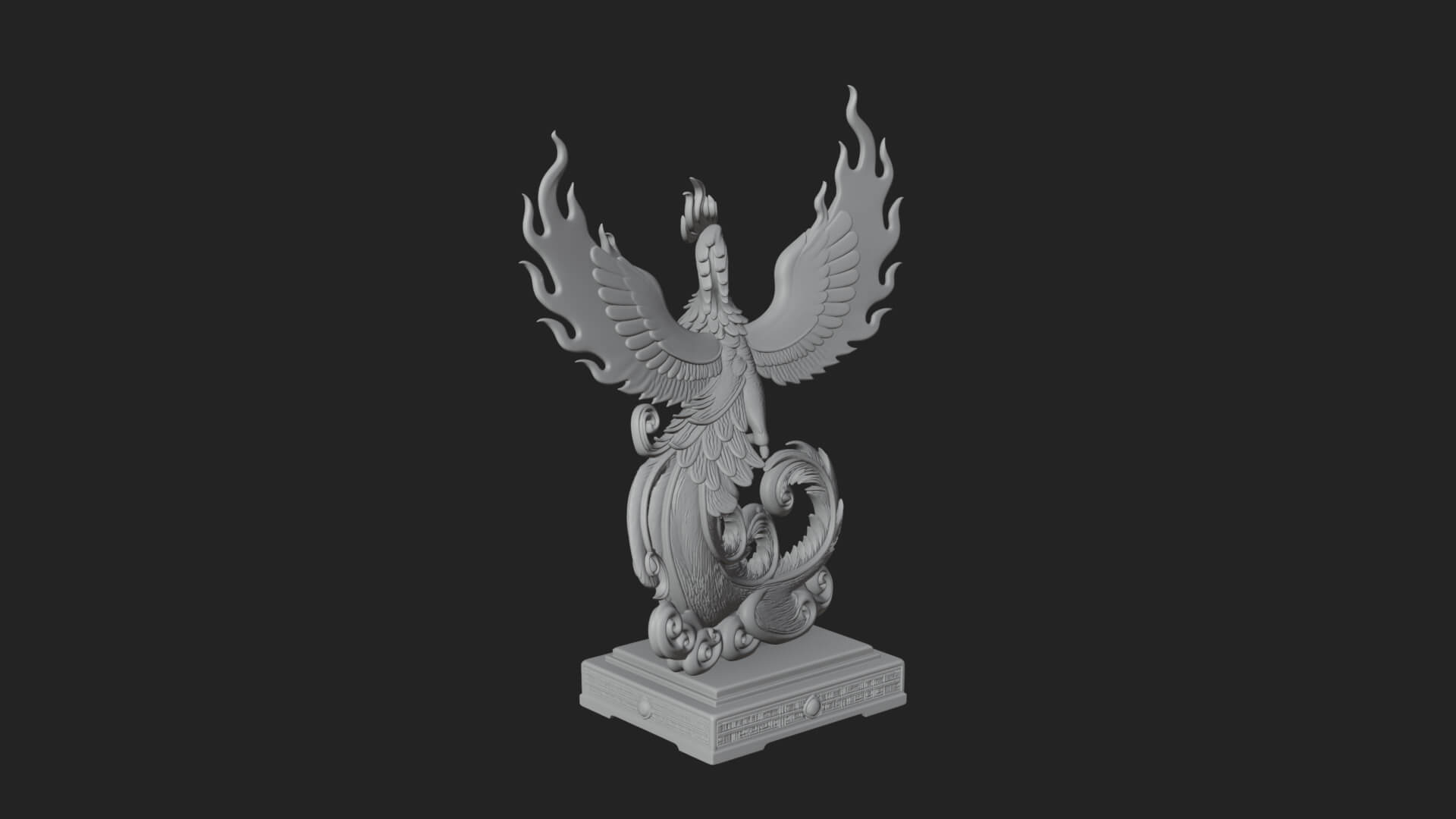 Rising Phoenix Bird Statue Design 7 3D Print Model 3D Model