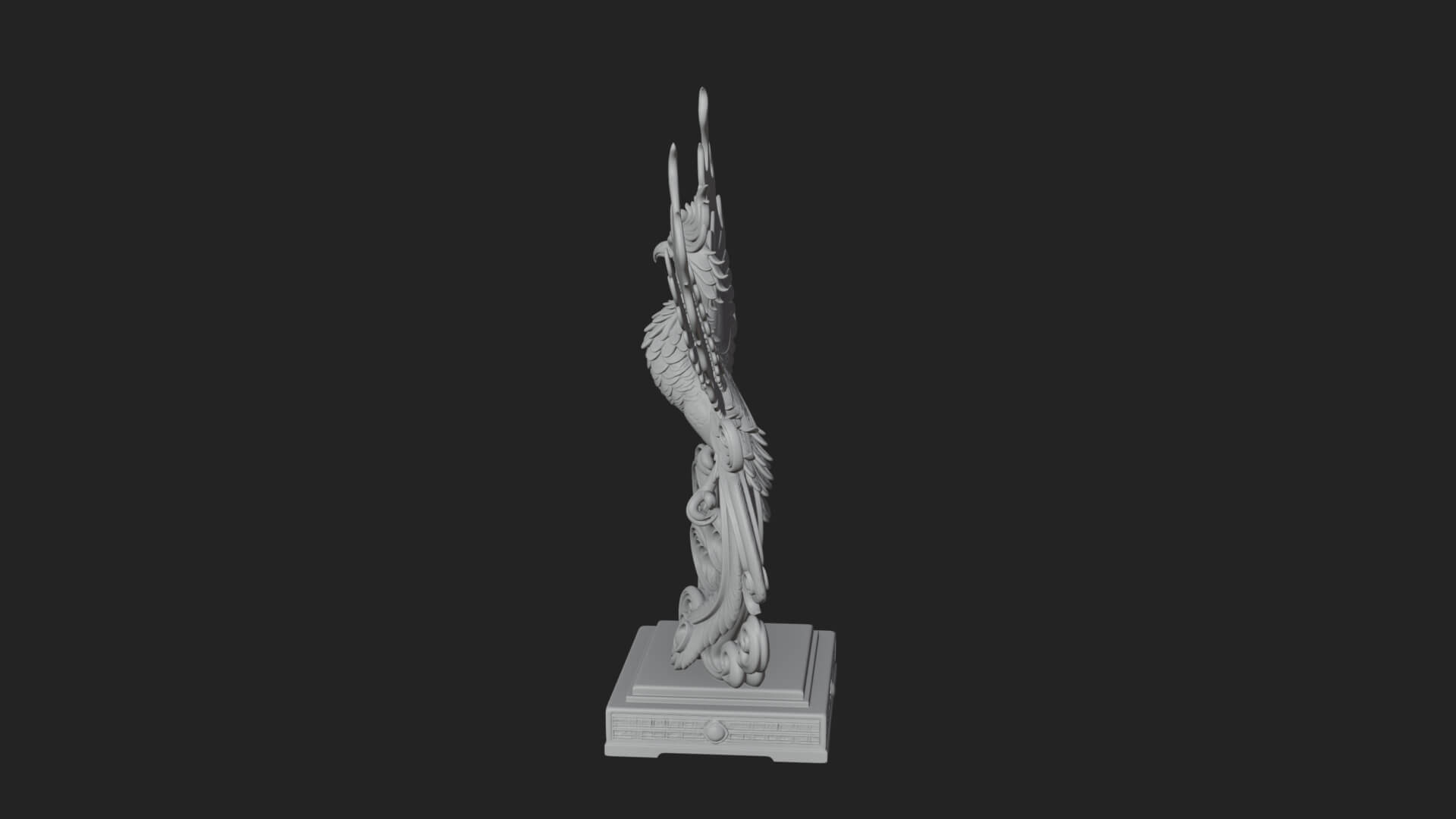 Rising Phoenix Bird Statue Design 7 3D Print Model 3D Model