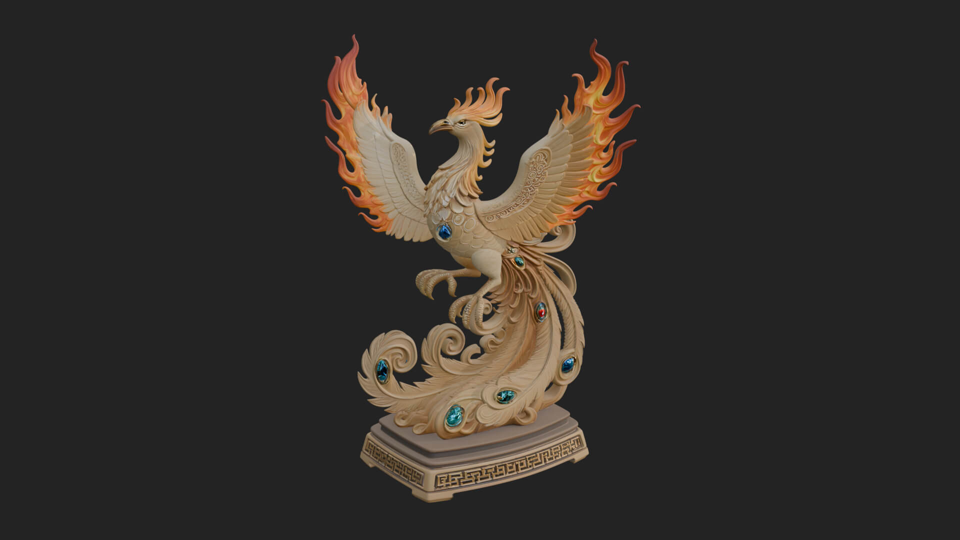 Rising Phoenix Bird Statue Design 8 3D Print Model 3D Model