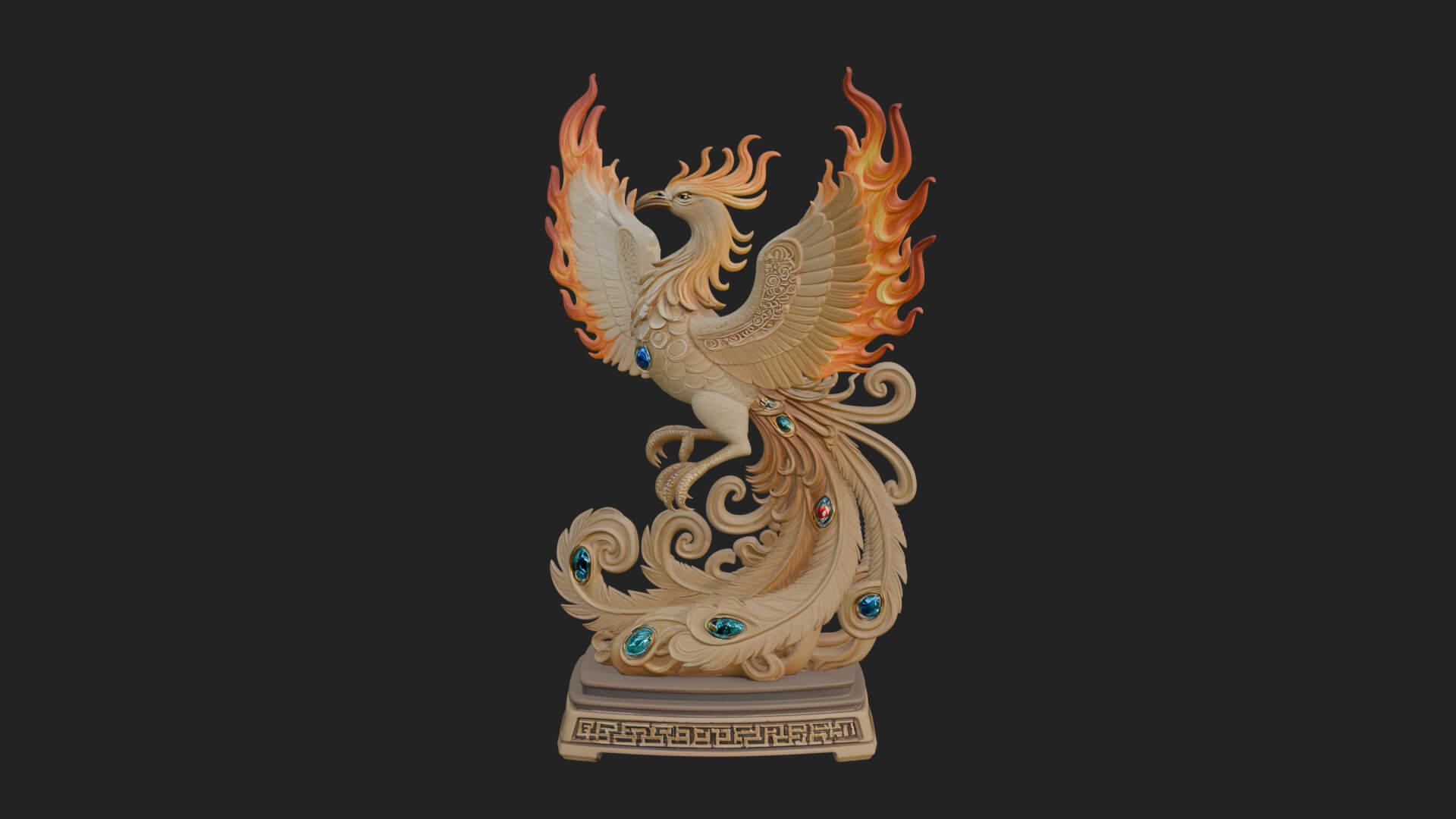 Rising Phoenix Bird Statue Design 8 3D Print Model by ARCHVANTA