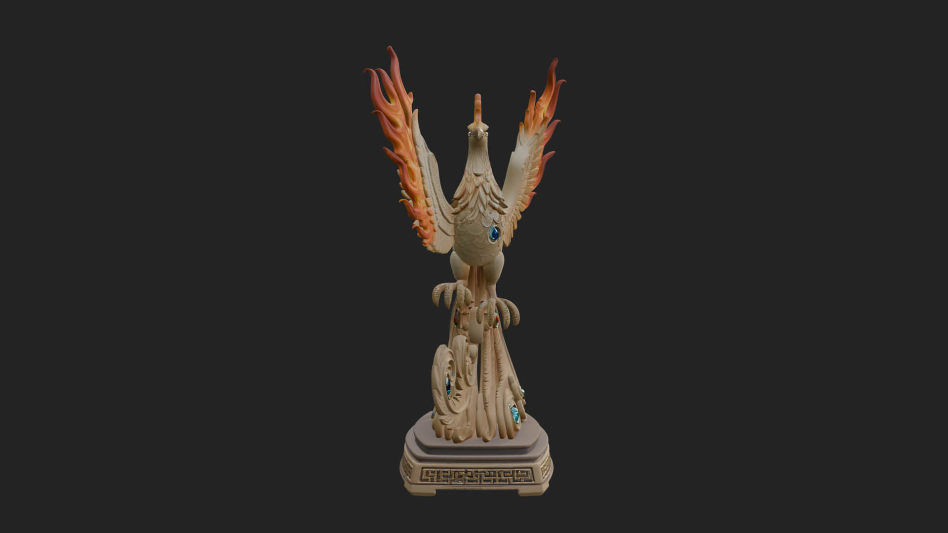 Rising Phoenix Bird Statue Design 8 3D Print Model 3D Model