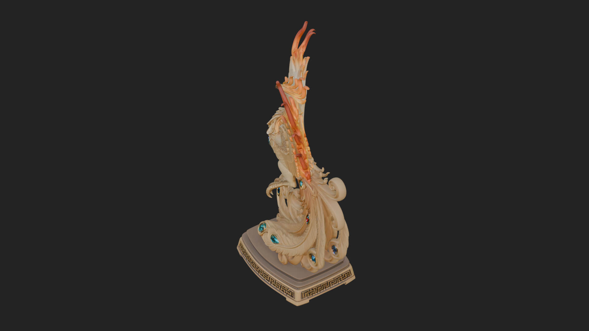 Rising Phoenix Bird Statue Design 8 3D Print Model 3D Model