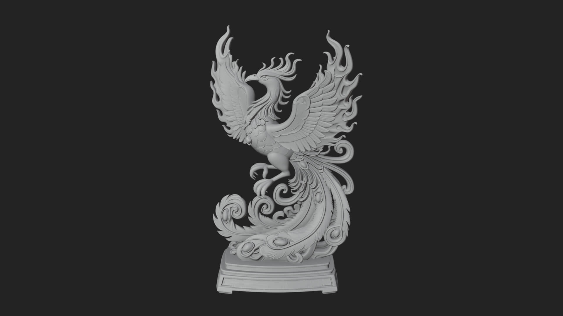 Rising Phoenix Bird Statue Design 8 3D Print Model 3D Model