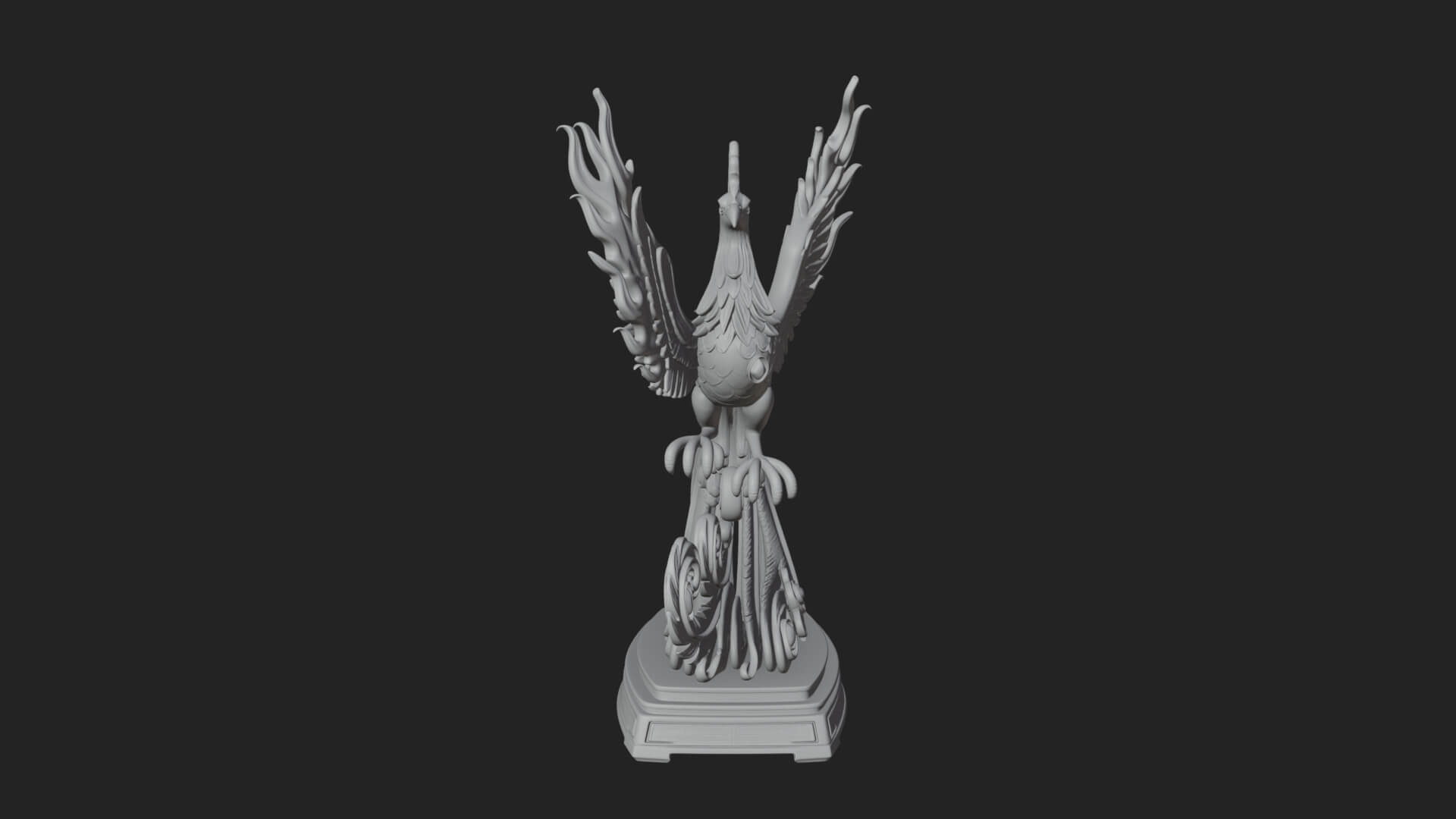 Rising Phoenix Bird Statue Design 8 3D Print Model 3D Model