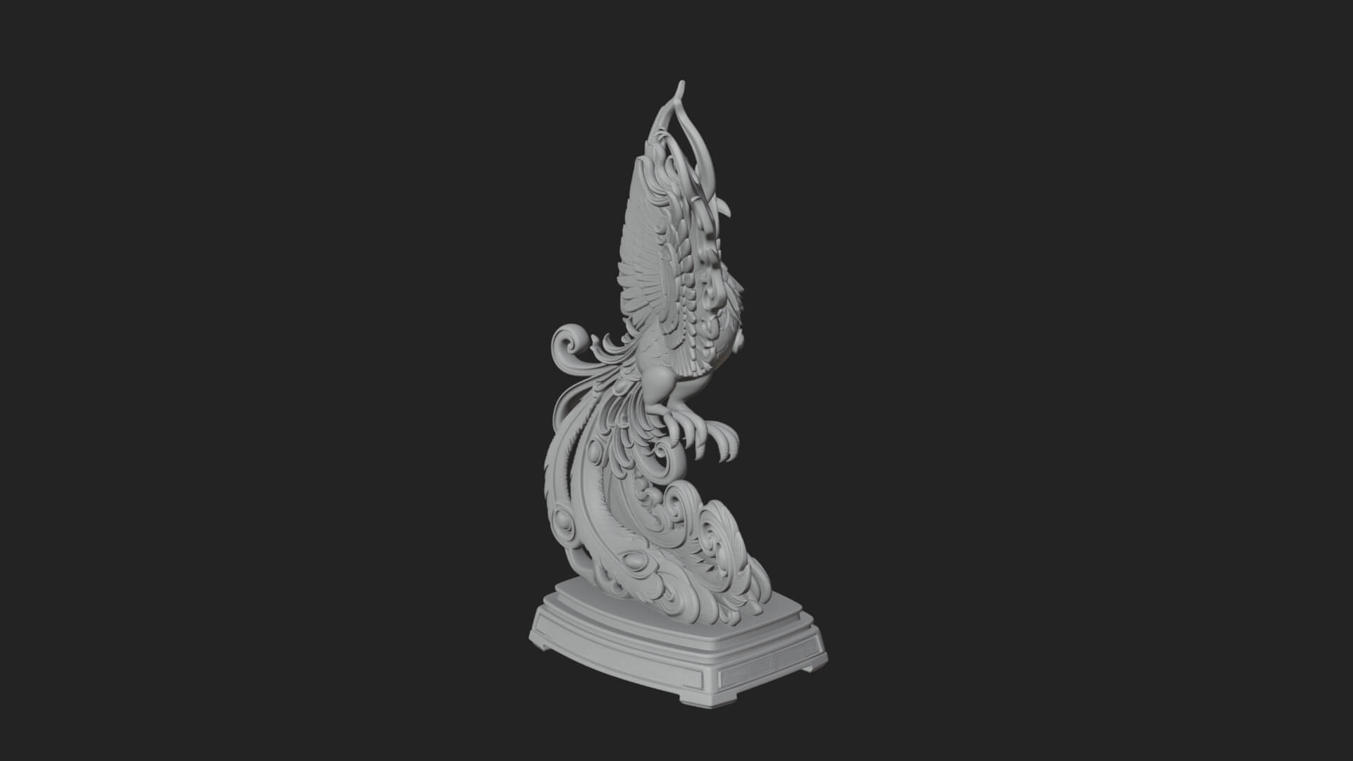 Rising Phoenix Bird Statue Design 8 3D Print Model 3D Model