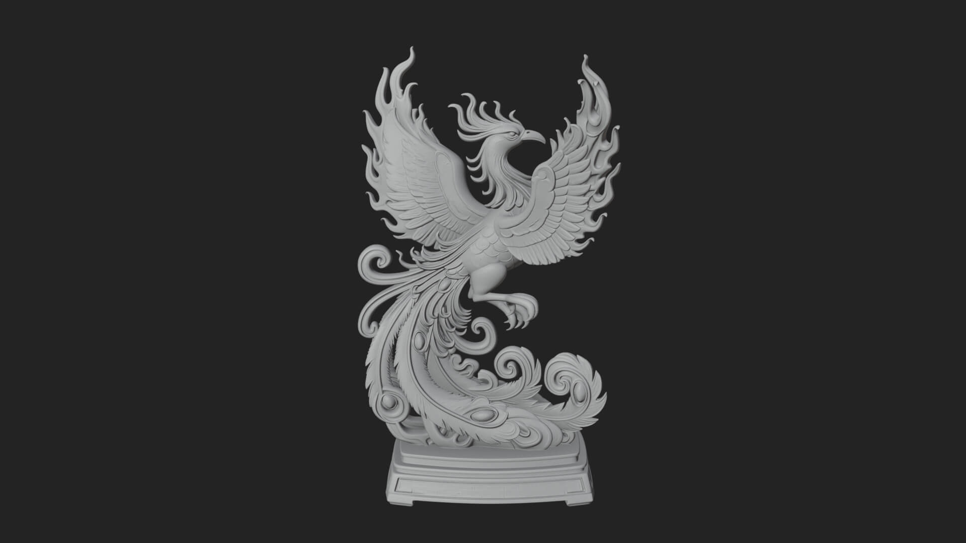 Rising Phoenix Bird Statue Design 8 3D Print Model 3D Model