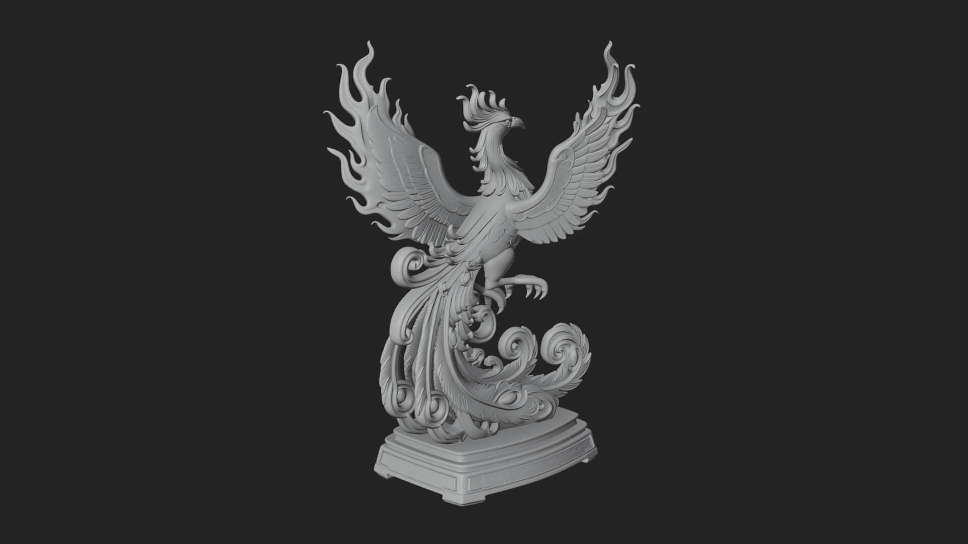 Rising Phoenix Bird Statue Design 8 3D Print Model 3D Model