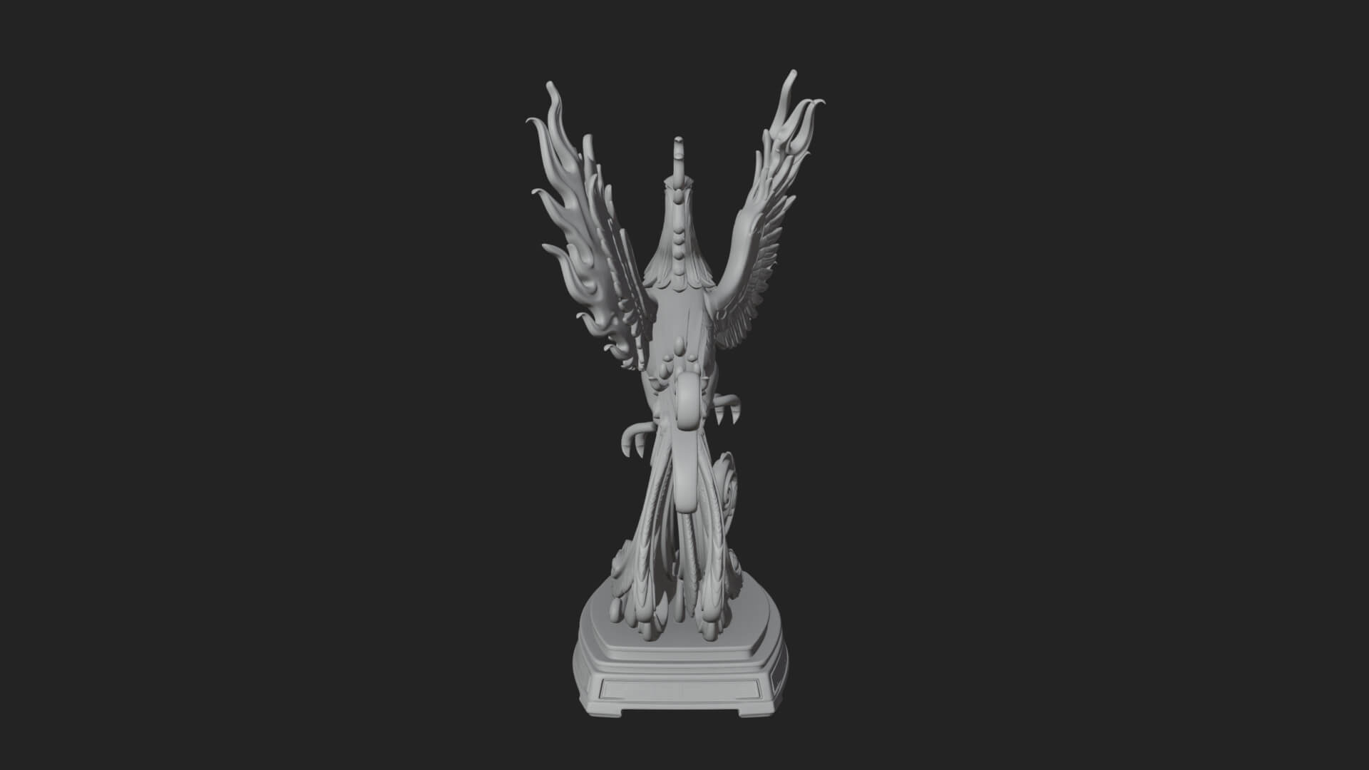 Rising Phoenix Bird Statue Design 8 3D Print Model 3D Model