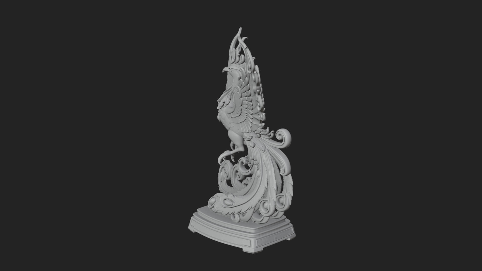 Rising Phoenix Bird Statue Design 8 3D Print Model 3D Model