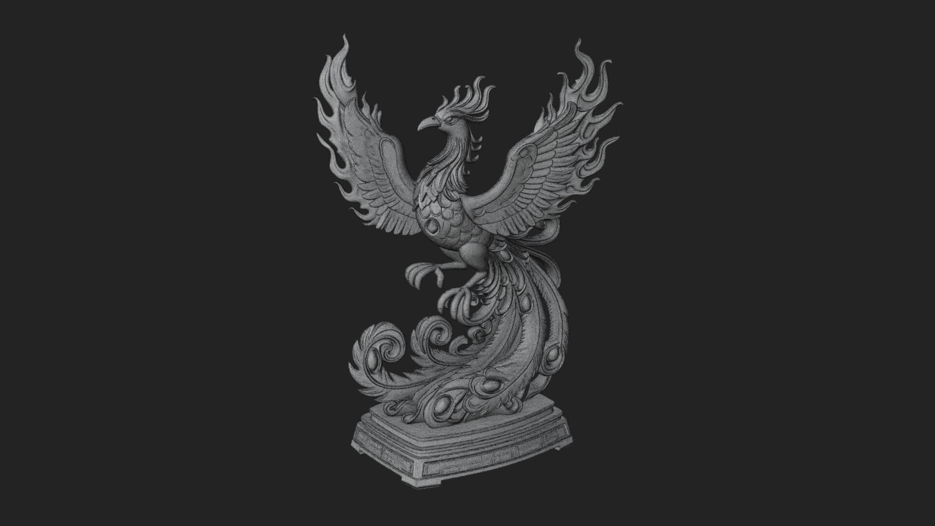 Rising Phoenix Bird Statue Design 8 3D Print Model 3D Model