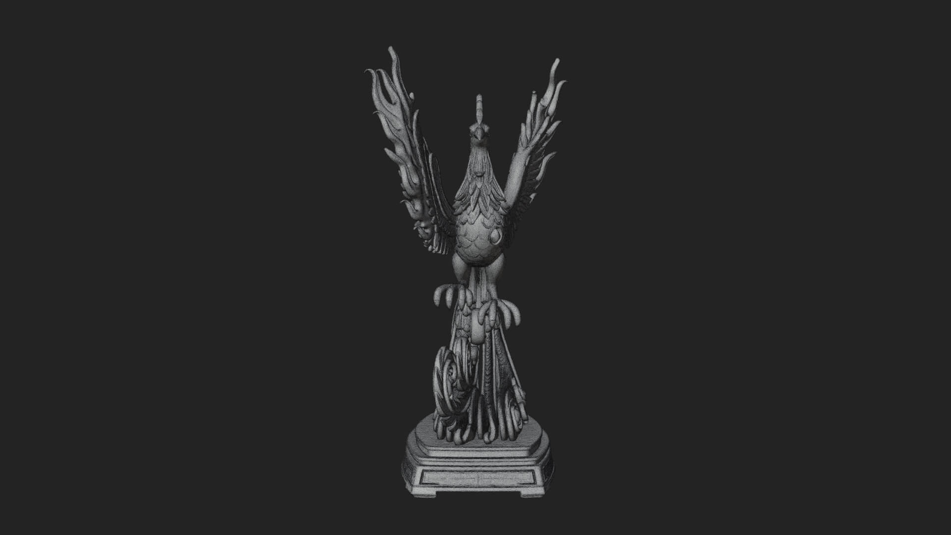 Rising Phoenix Bird Statue Design 8 3D Print Model 3D Model