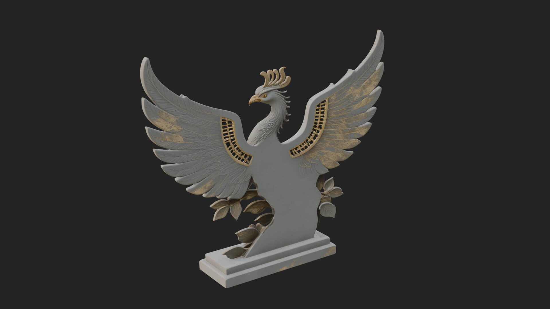 Rising Phoenix Bird Statue Design 9 3D Print Model 3D Model