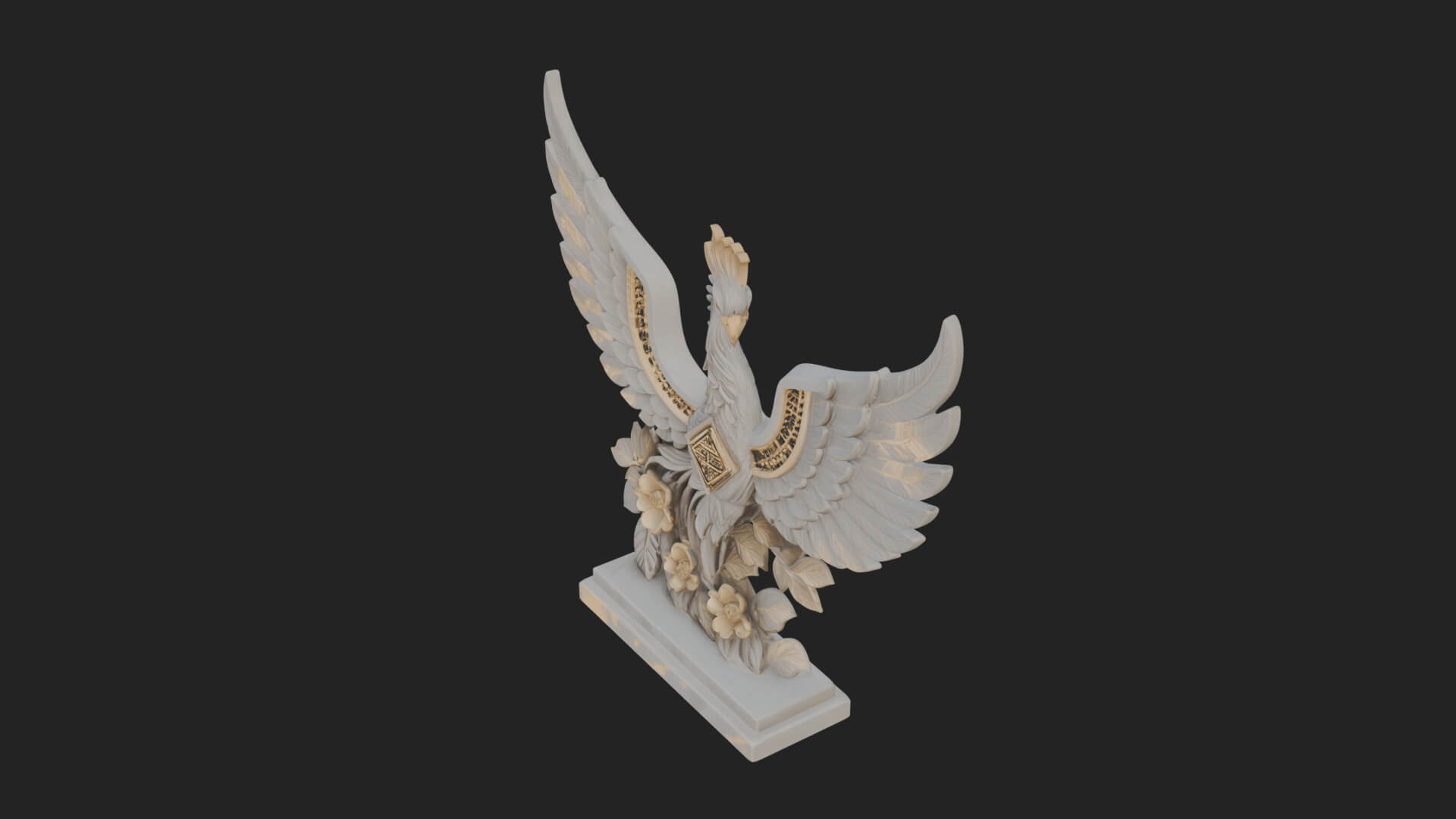 Rising Phoenix Bird Statue Design 9 3D Print Model 3D Model