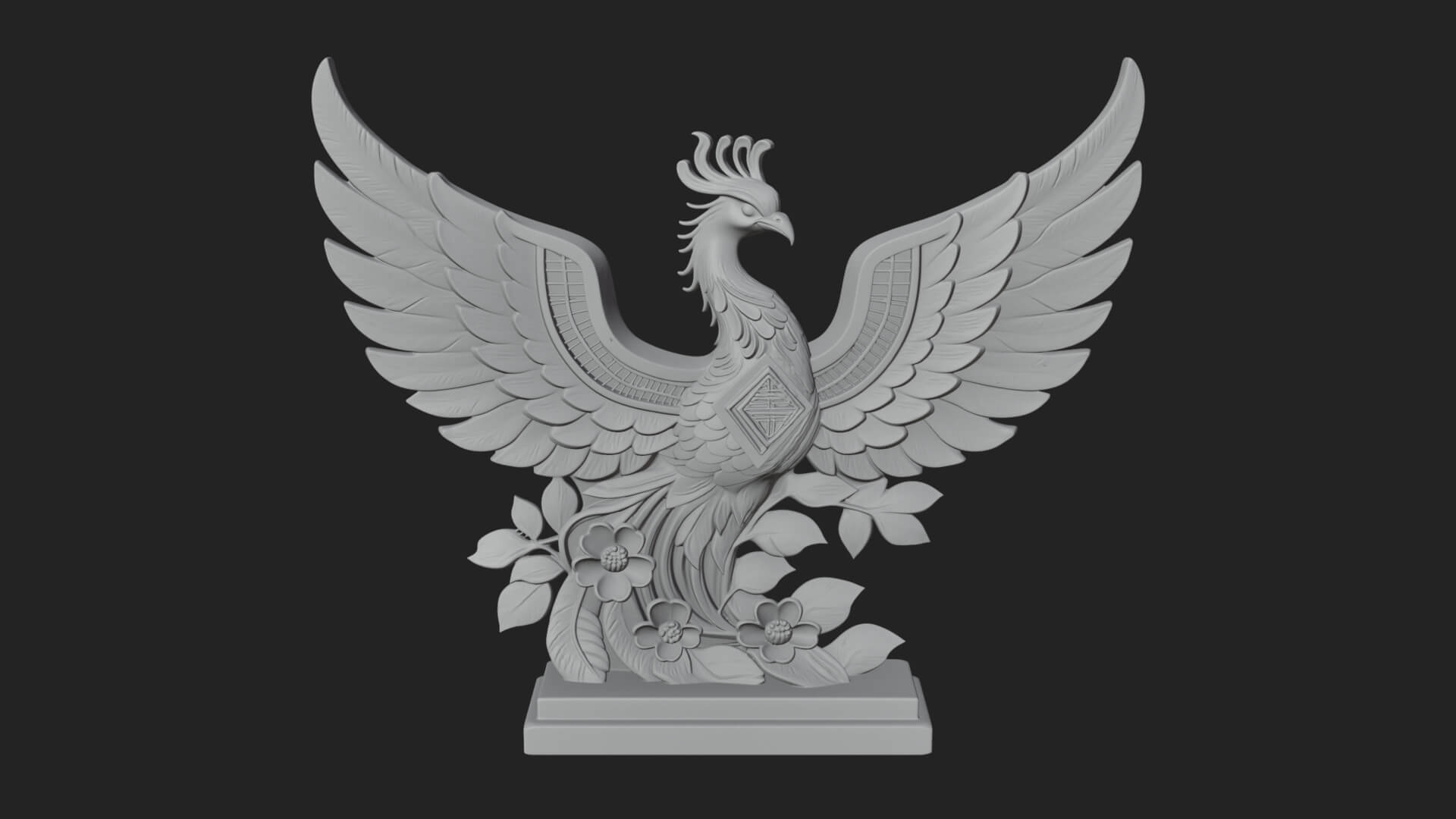 Rising Phoenix Bird Statue Design 9 3D Print Model 3D Model