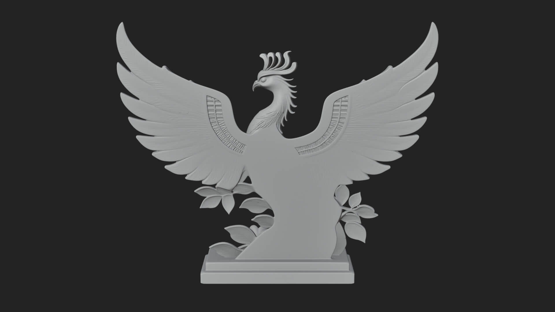 Rising Phoenix Bird Statue Design 9 3D Print Model 3D Model