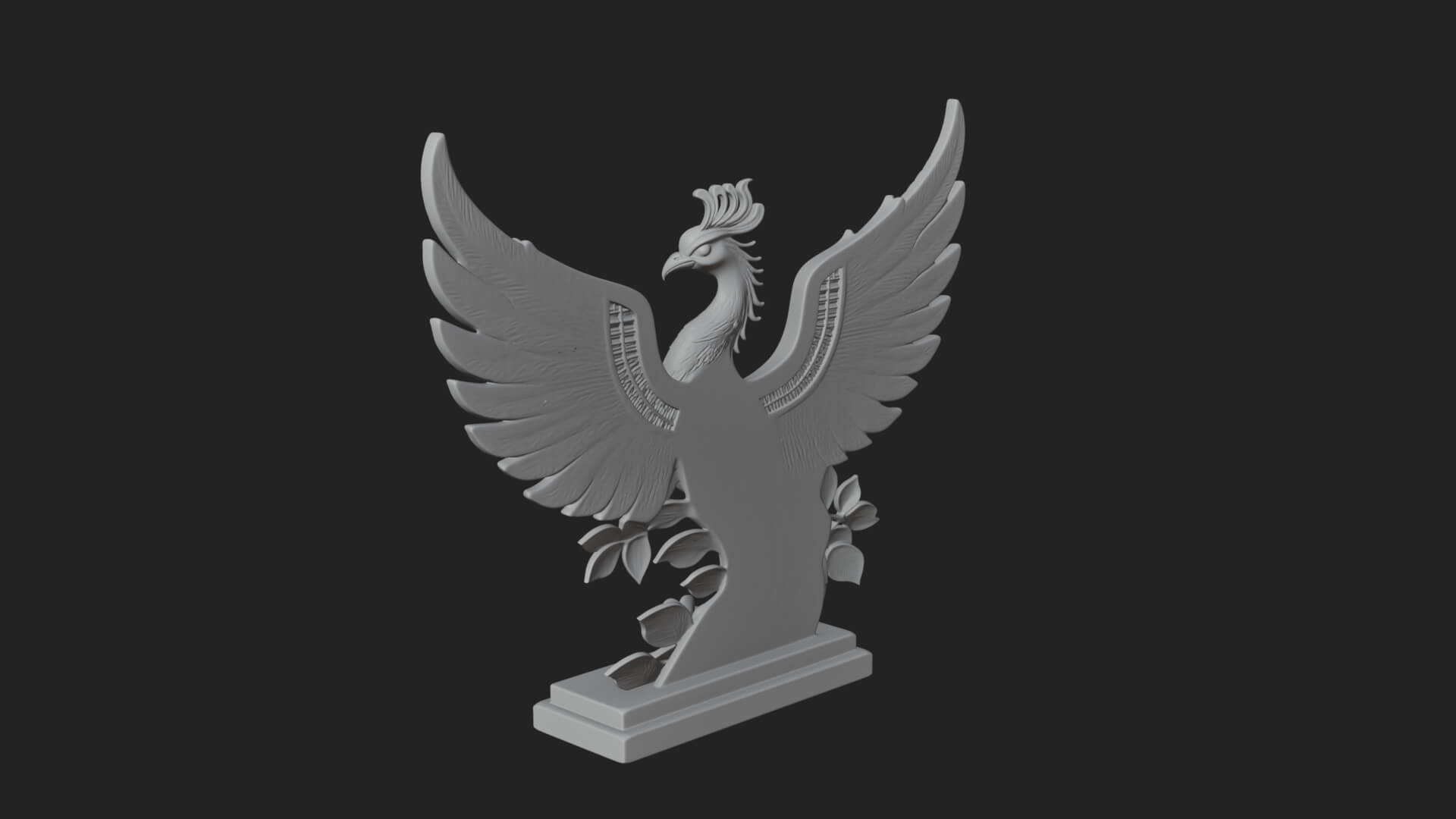 Rising Phoenix Bird Statue Design 9 3D Print Model 3D Model