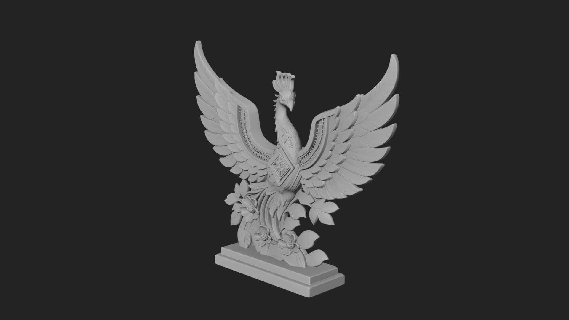 Rising Phoenix Bird Statue Design 9 3D Print Model 3D Model