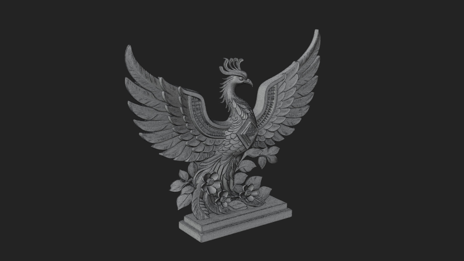 Rising Phoenix Bird Statue Design 9 3D Print Model 3D Model