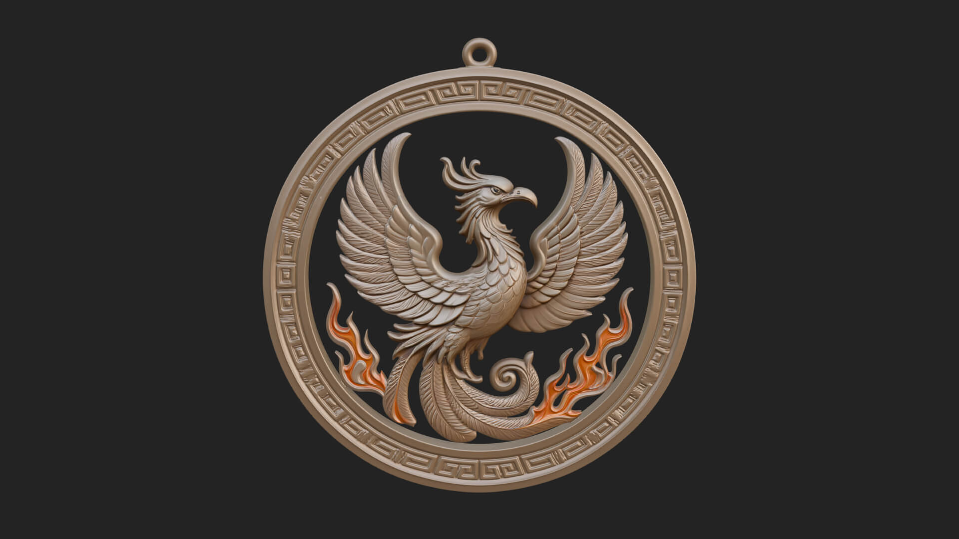 Rising Phoenix Oval Plaque Design 2 3D Print Model 3D Model