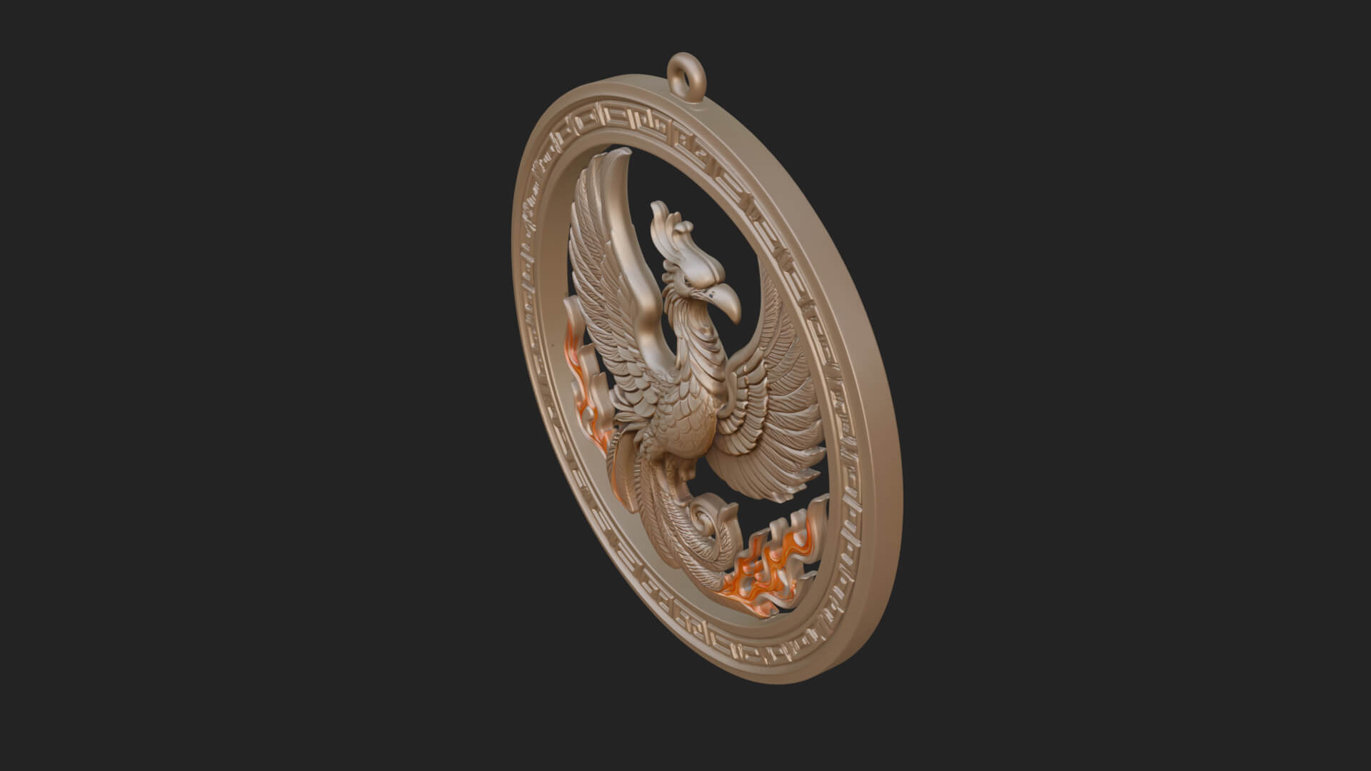 Rising Phoenix Oval Plaque Design 2 3D Print Model 3D Model