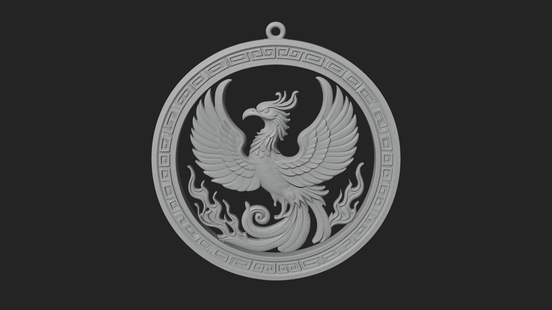 Rising Phoenix Oval Plaque Design 2 3D Print Model 3D Model