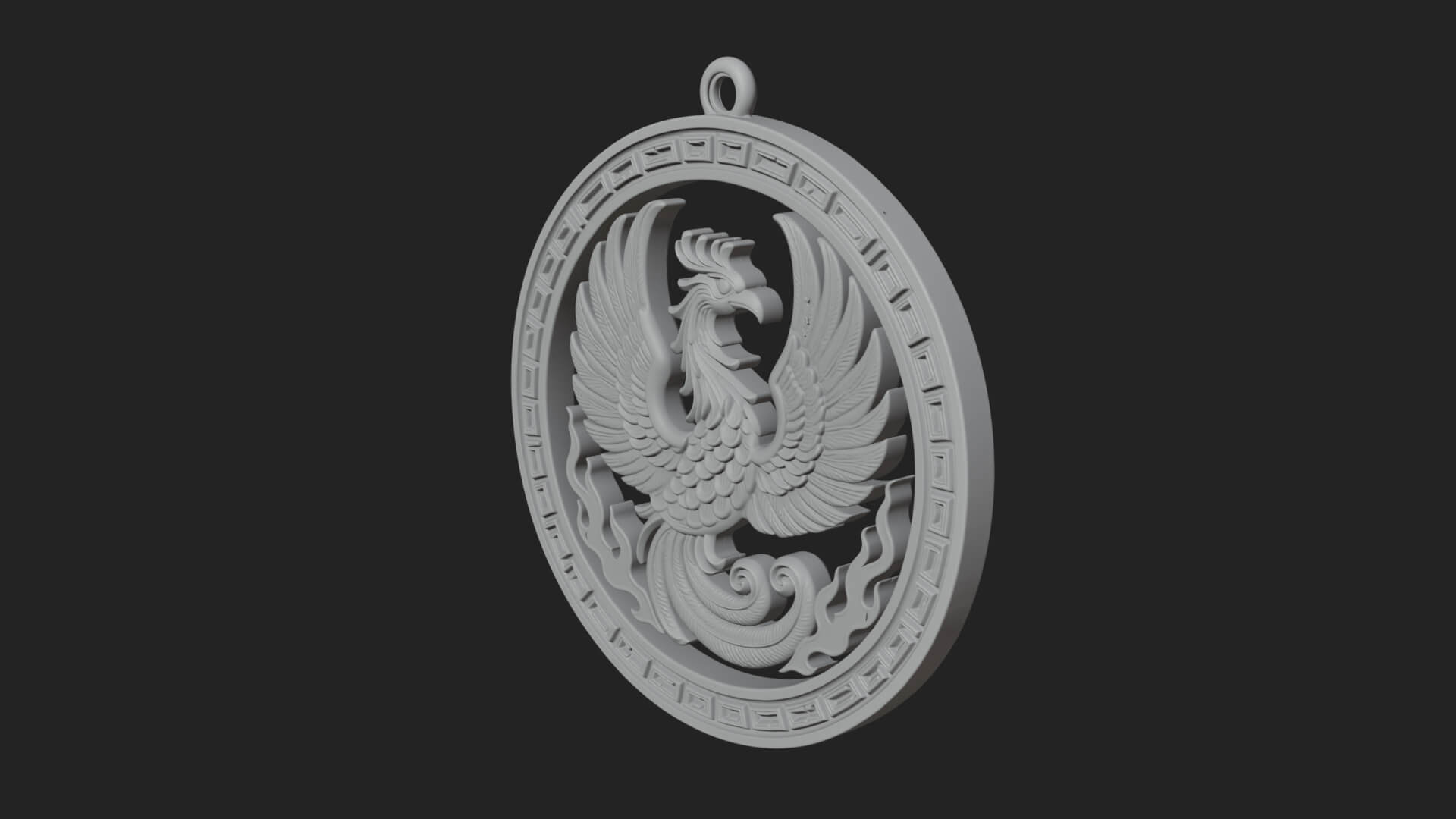 Rising Phoenix Oval Plaque Design 3 3D Print Model 3D Model