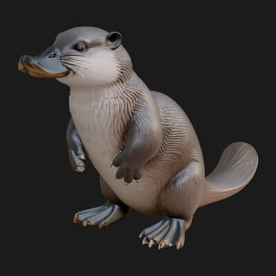 River Otter Statue Design 1 3D Print Model