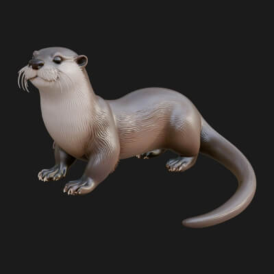 River Otter Statue Design 5 3D Print Model
