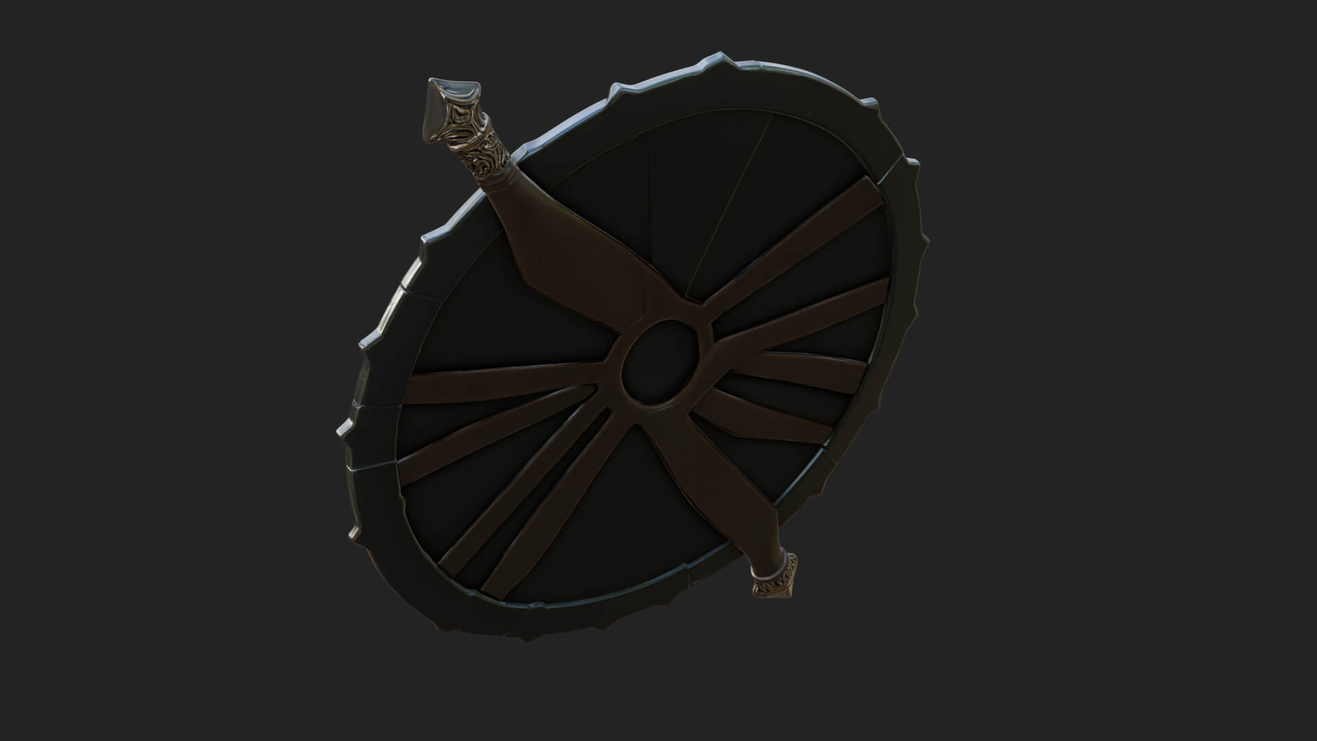 Riveted Round War Shield Model Design 1 3D Print Model 3D Model