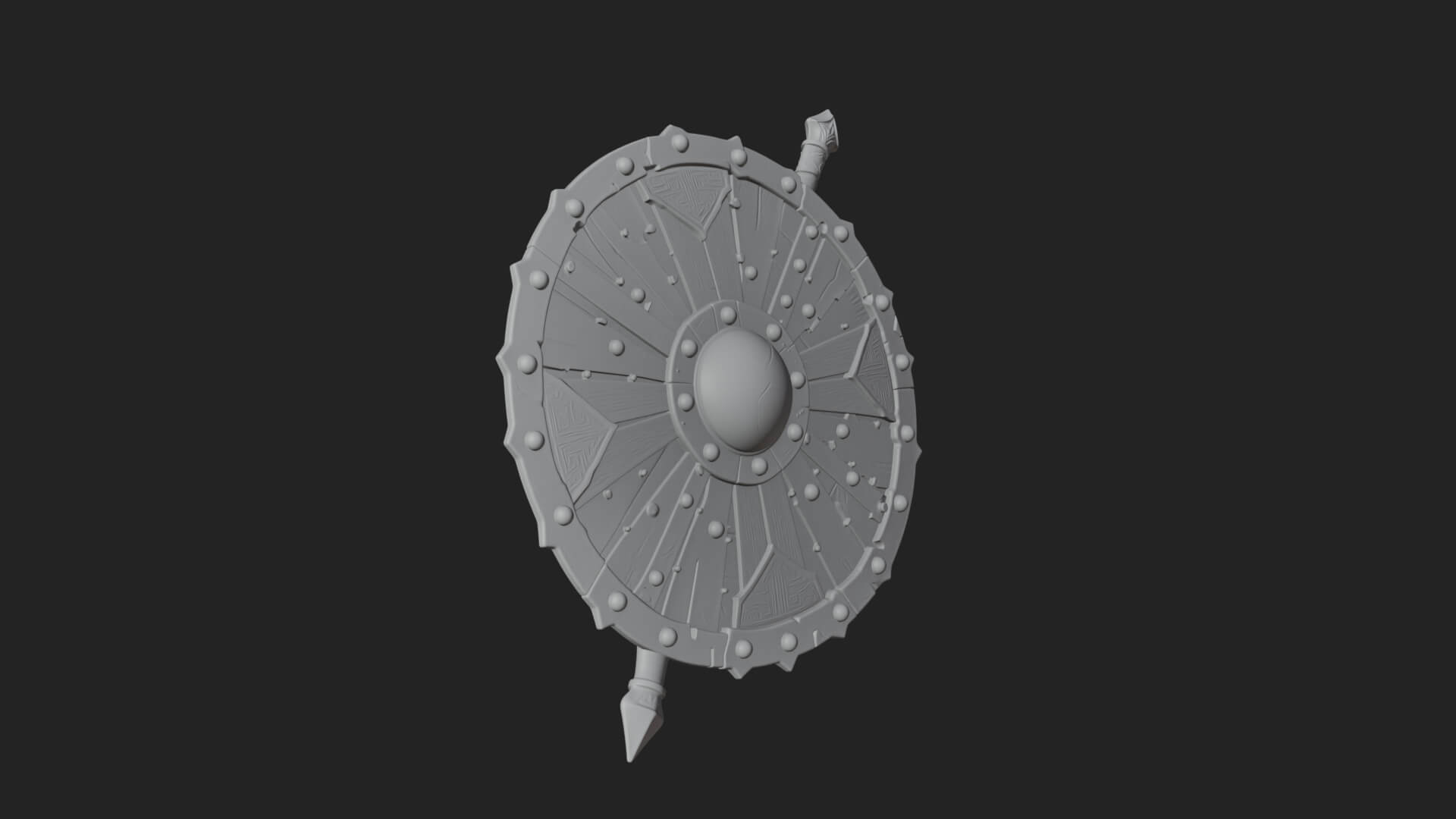 Riveted Round War Shield Model Design 1 3D Print Model 3D Model