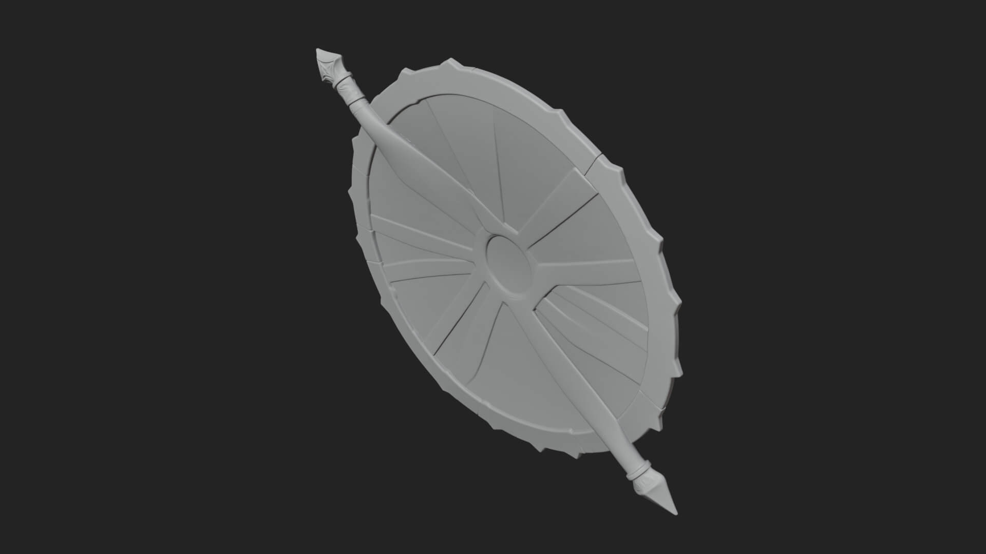 Riveted Round War Shield Model Design 1 3D Print Model 3D Model
