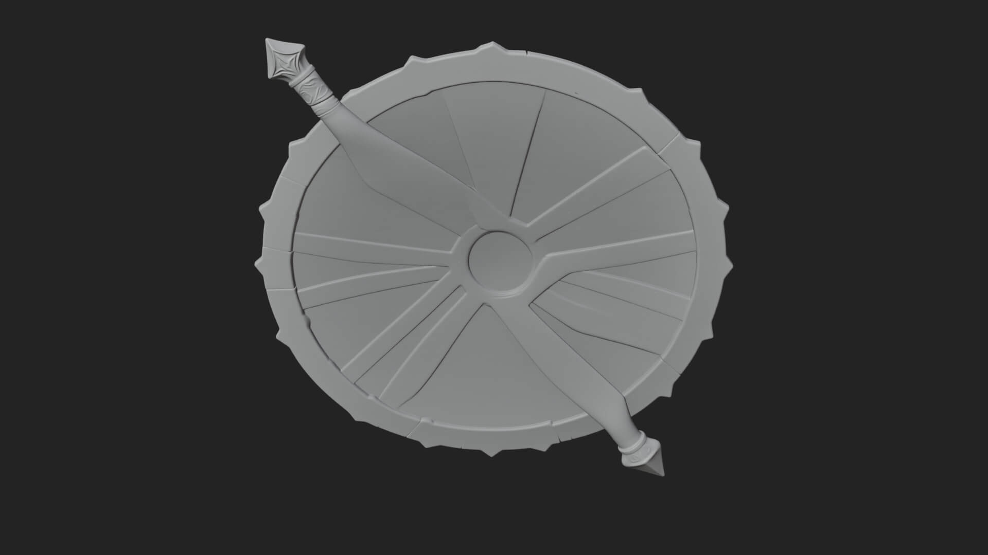 Riveted Round War Shield Model Design 1 3D Print Model 3D Model