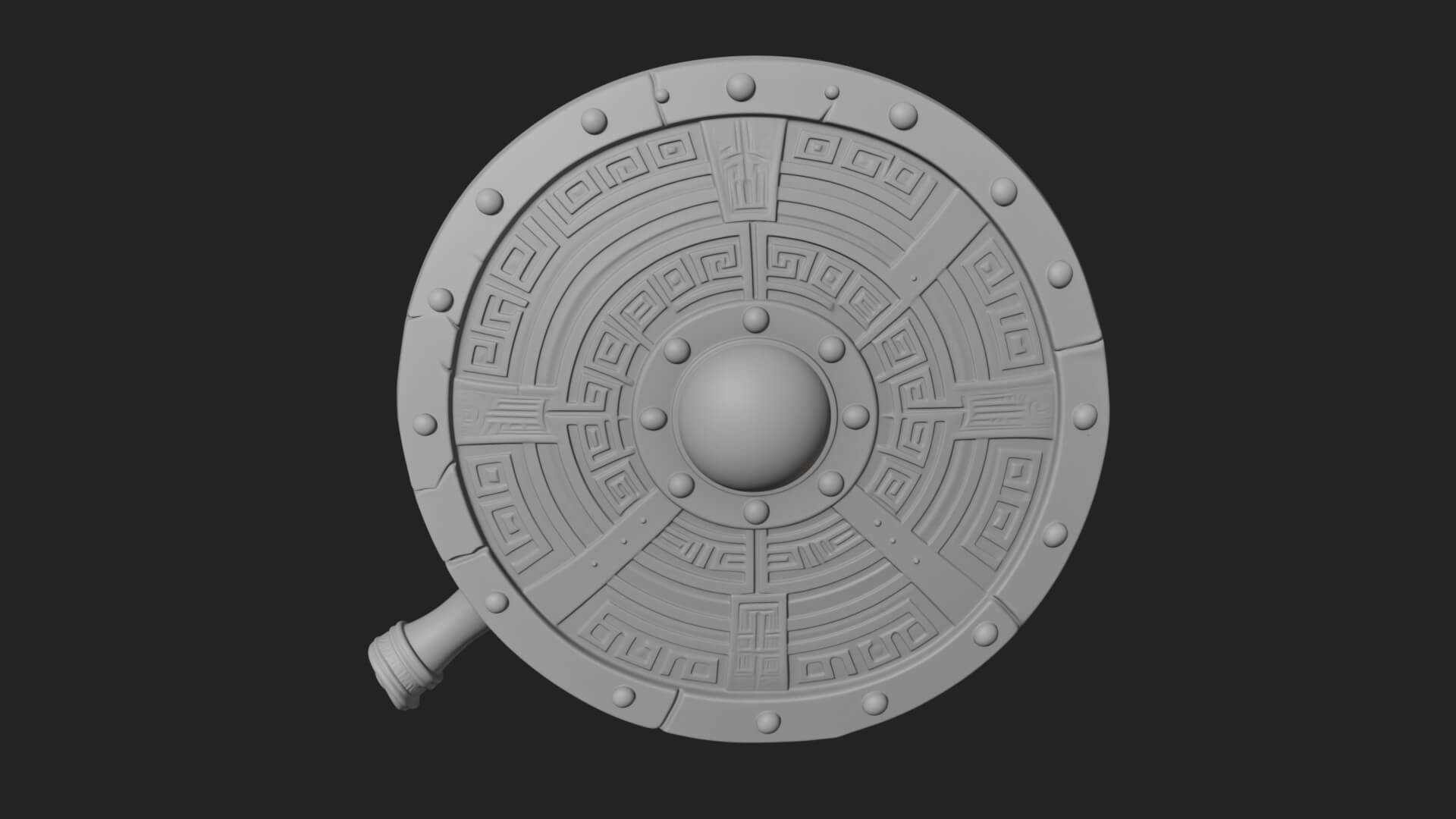 Riveted Round War Shield Model Design 10 3D Print Model 3D Model