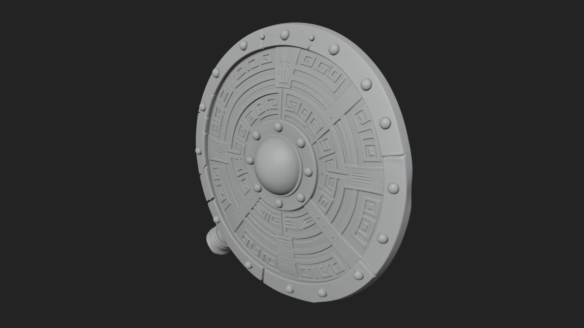 Riveted Round War Shield Model Design 10 3D Print Model 3D Model