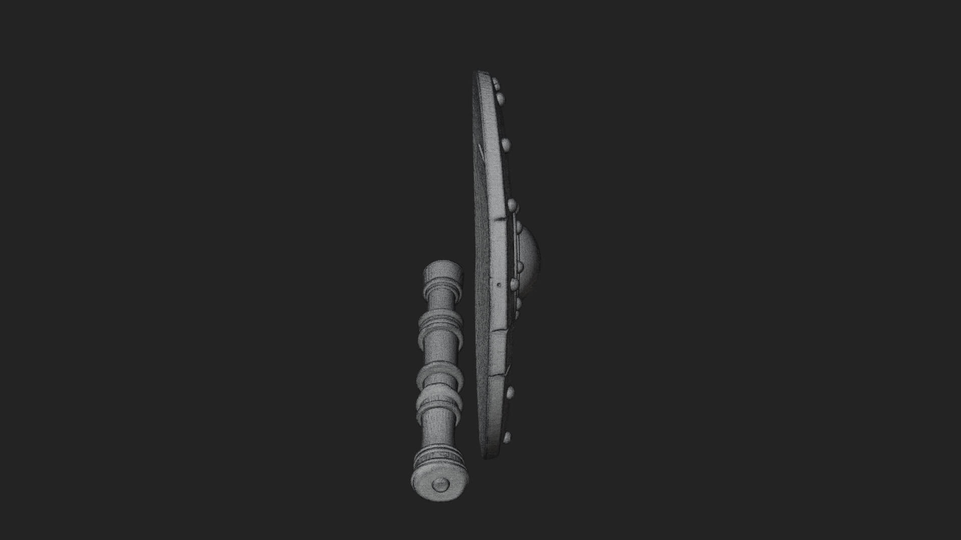 Riveted Round War Shield Model Design 10 3D Print Model 3D Model