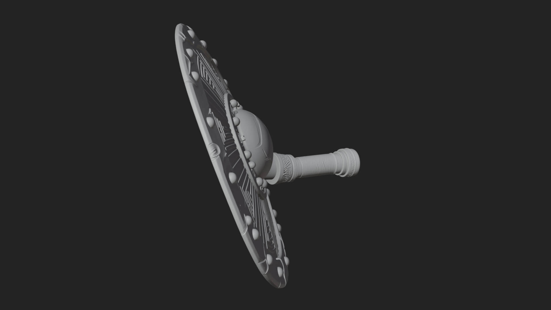 Riveted Round War Shield Model Design 11 3D Print Model 3D Model