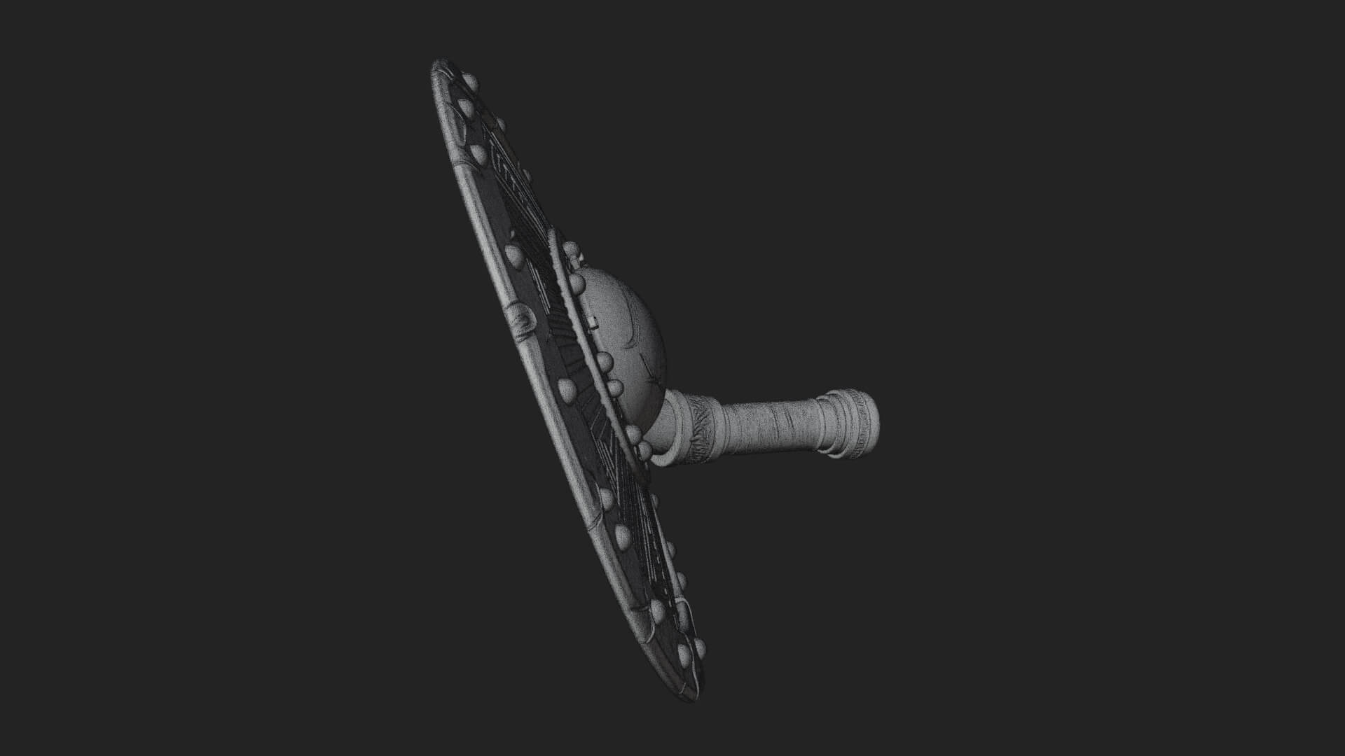 Riveted Round War Shield Model Design 11 3D Print Model 3D Model