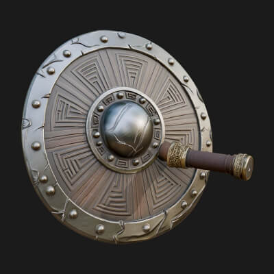 Riveted Round War Shield Model Design 11 3D Print Model