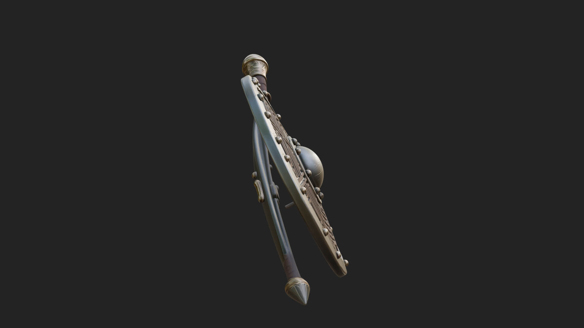 Riveted Round War Shield Model Design 12 3D Print Model 3D Model