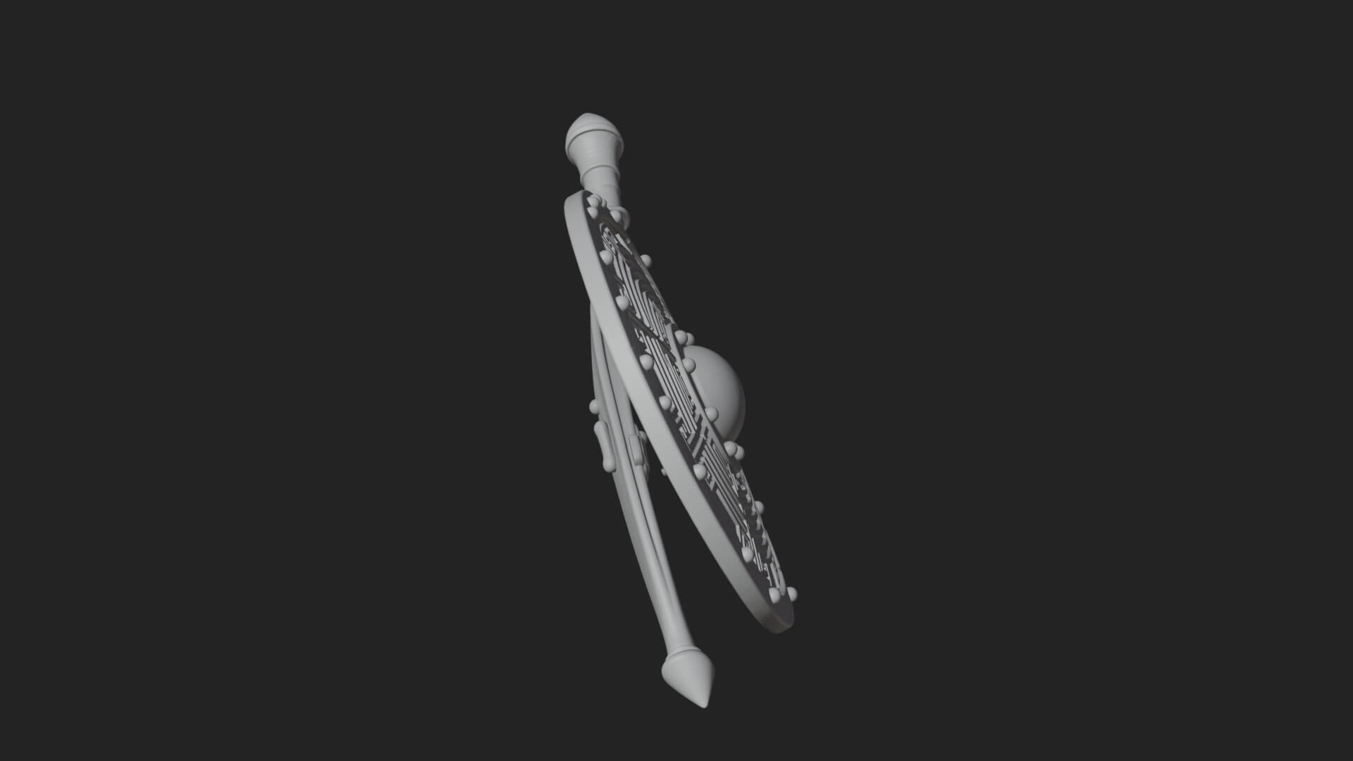Riveted Round War Shield Model Design 12 3D Print Model 3D Model