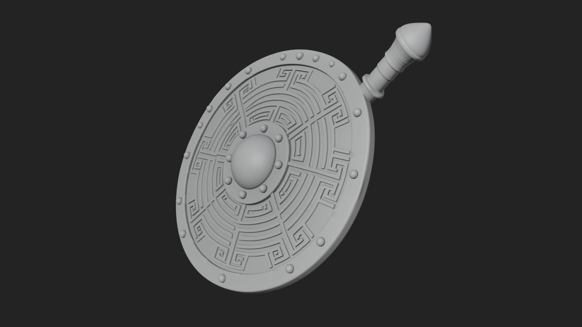 Riveted Round War Shield Model Design 12 3D Print Model 3D Model
