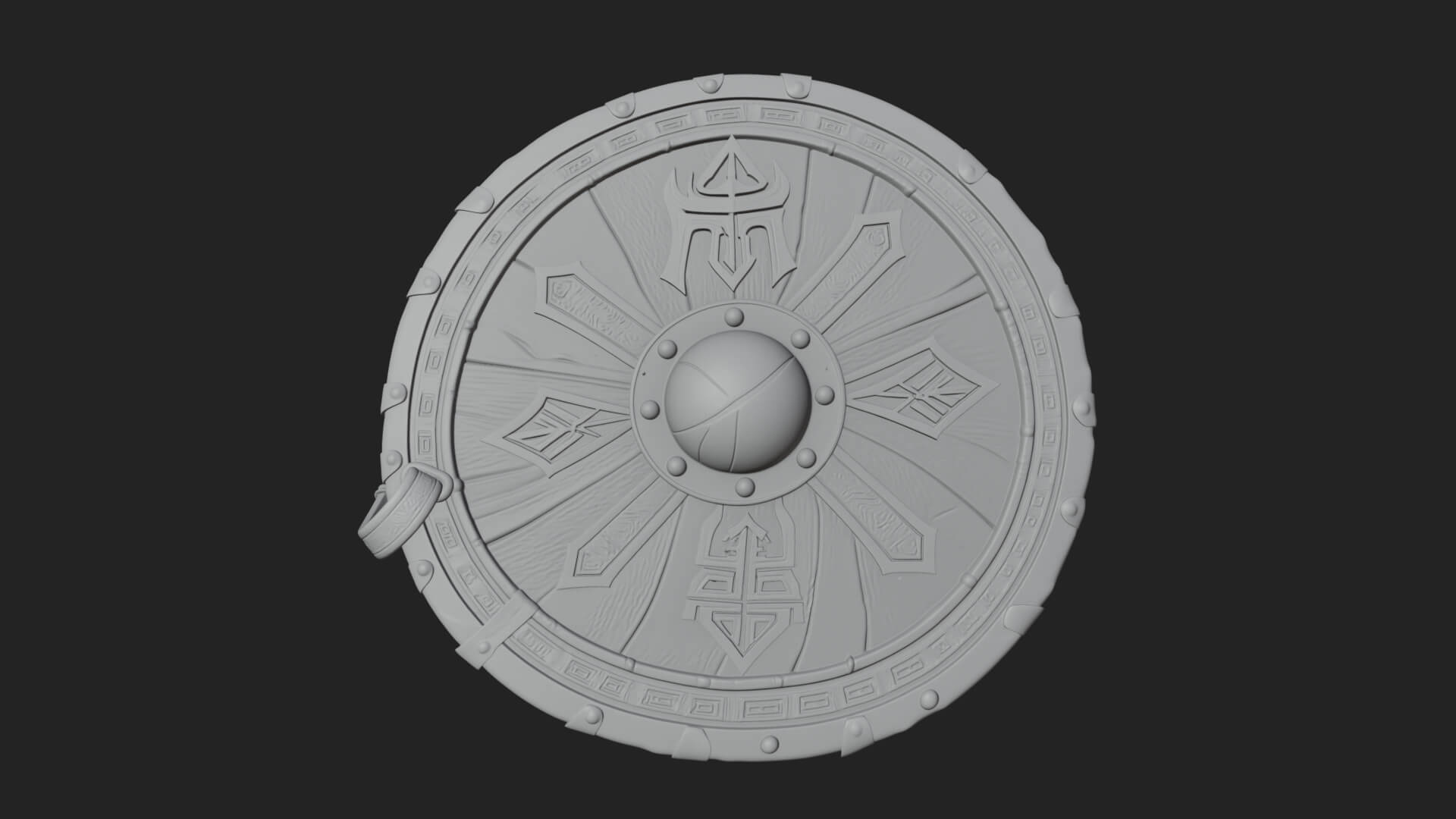 Riveted Round War Shield Model Design 13 3D Print Model 3D Model