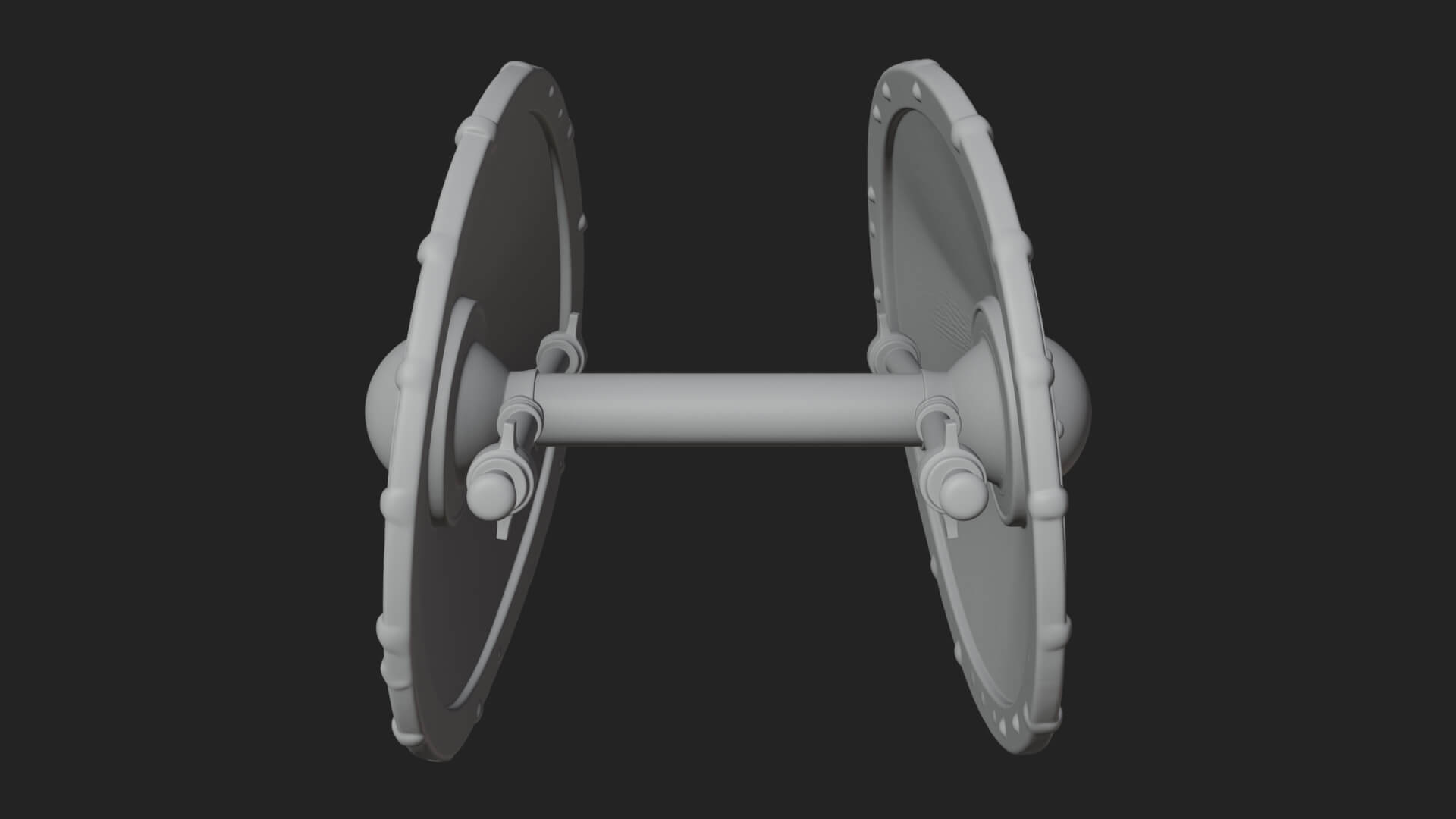 Riveted Round War Shield Model Design 14 3D Print Model 3D Model