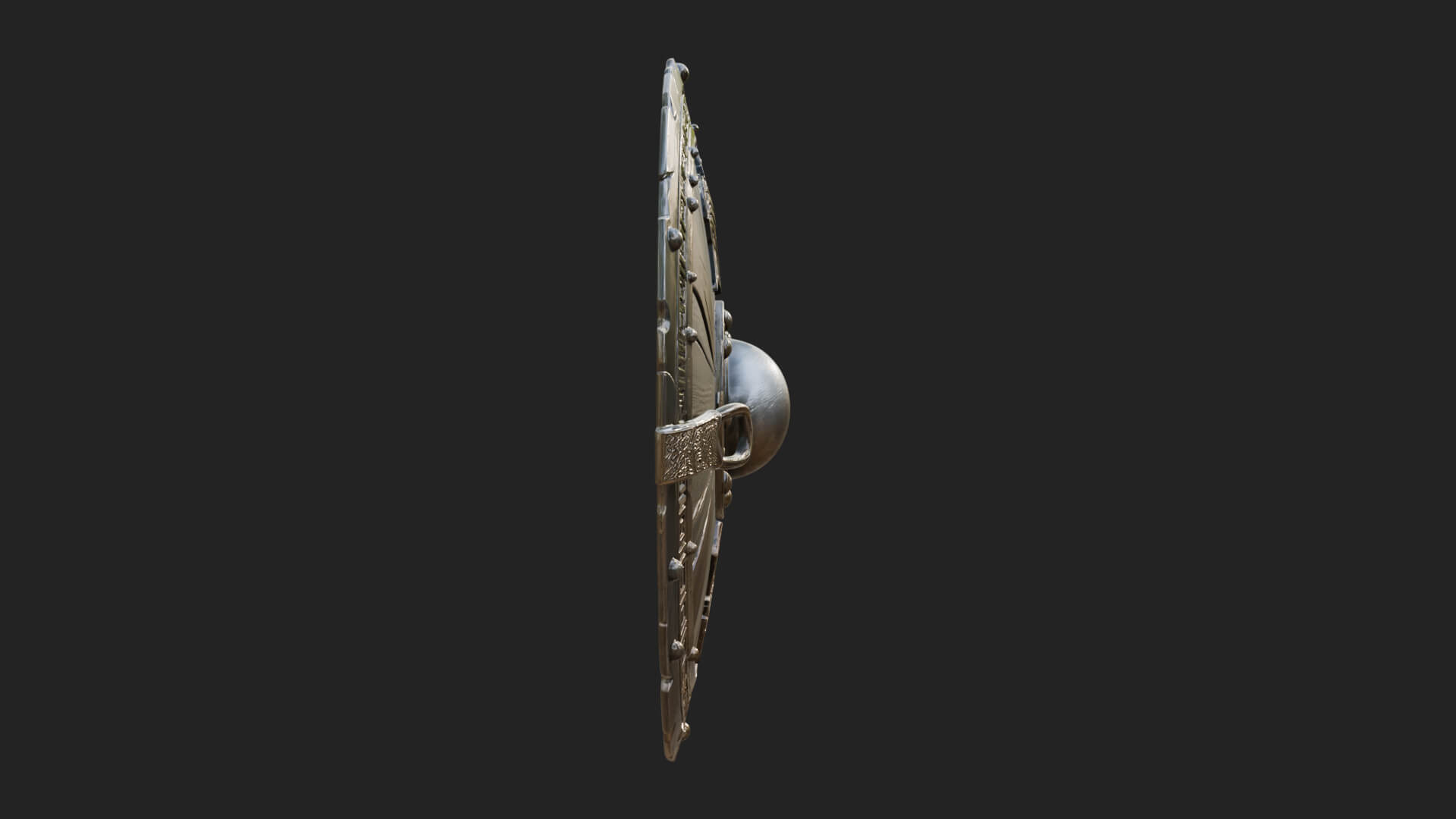 Riveted Round War Shield Model Design 15 3D Print Model 3D Model