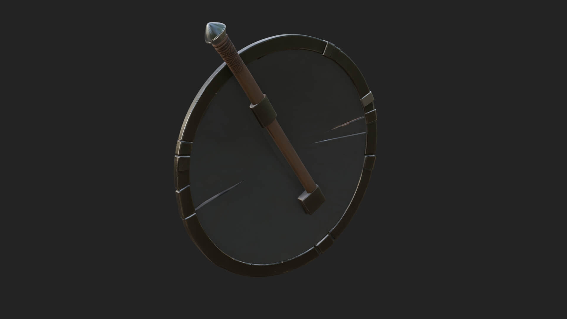 Riveted Round War Shield Model Design 17 3D Print Model 3D Model